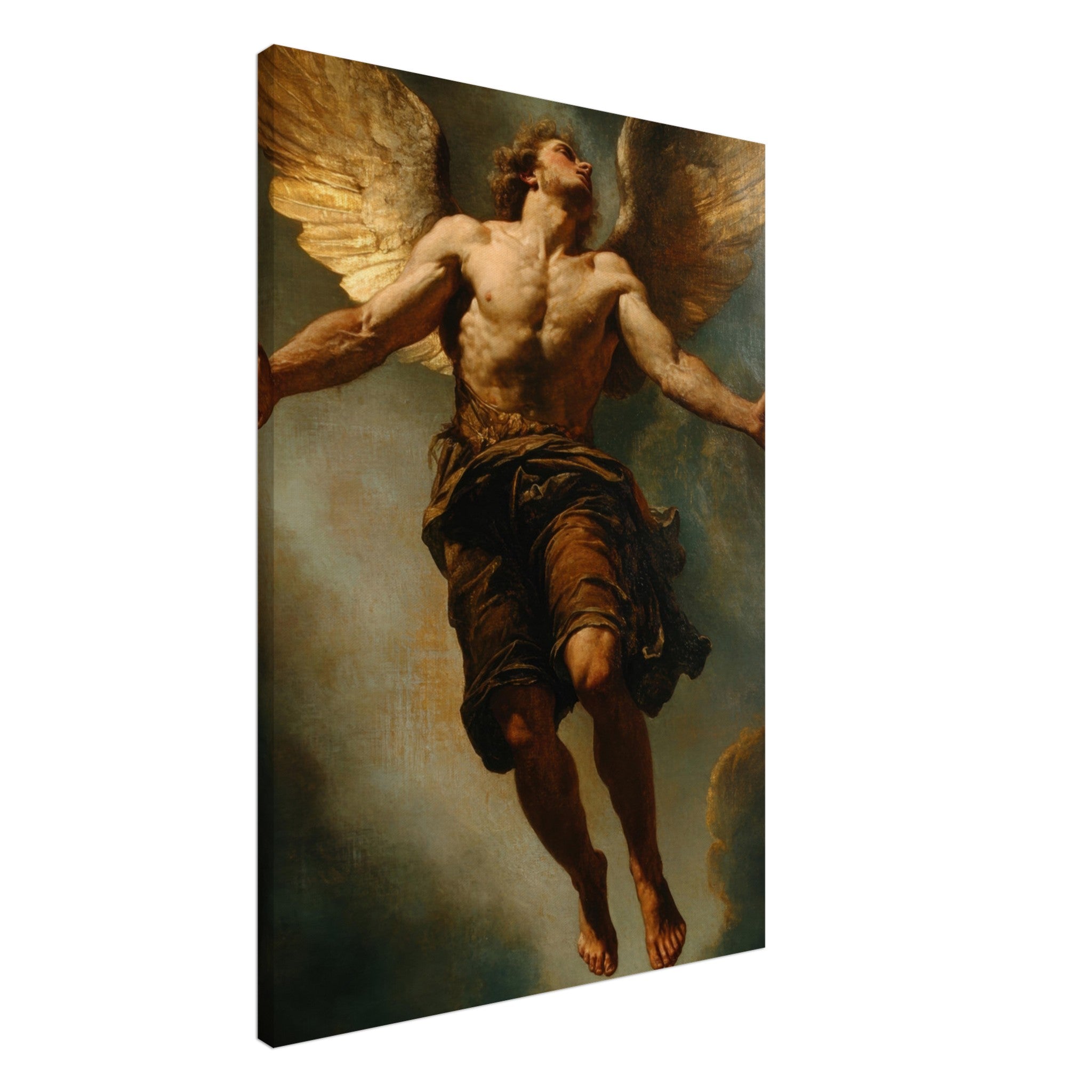 Canvas Portrait - The Fallen Angels Descent Baroque Mythological 3 - Shop Ai Art WebShop - Digital Art online Store