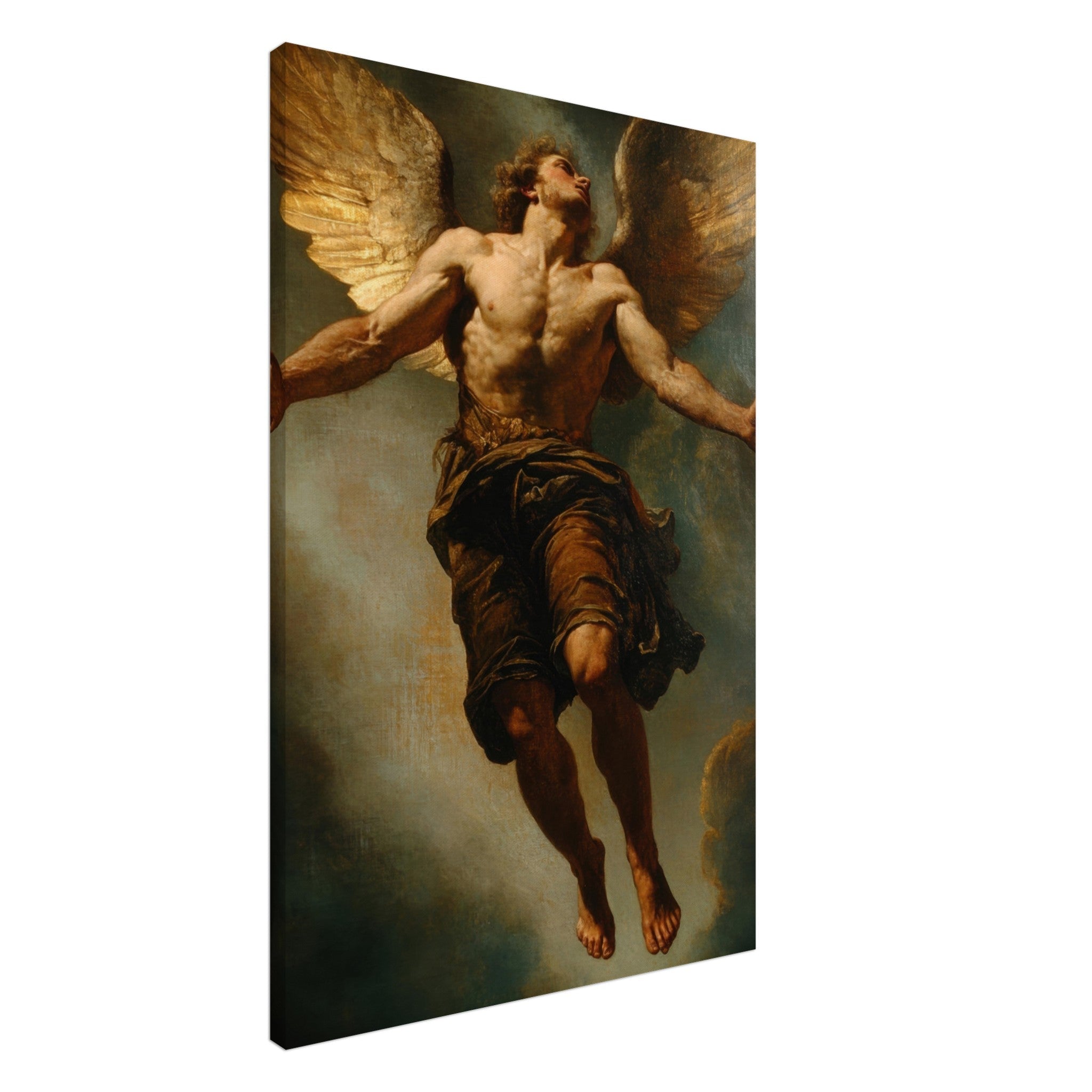 Canvas Portrait - The Fallen Angels Descent Baroque Mythological 3 - Shop Ai Art WebShop - Digital Art online Store