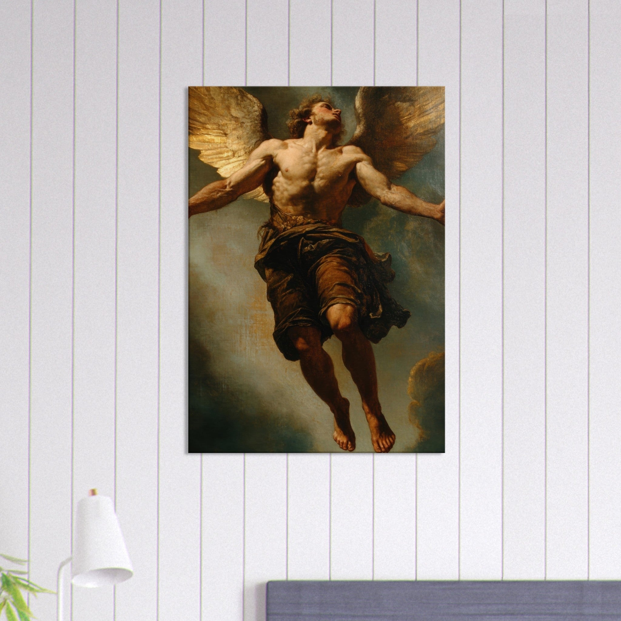 Canvas Portrait - The Fallen Angels Descent Baroque Mythological 3 - Shop Ai Art WebShop - Digital Art online Store