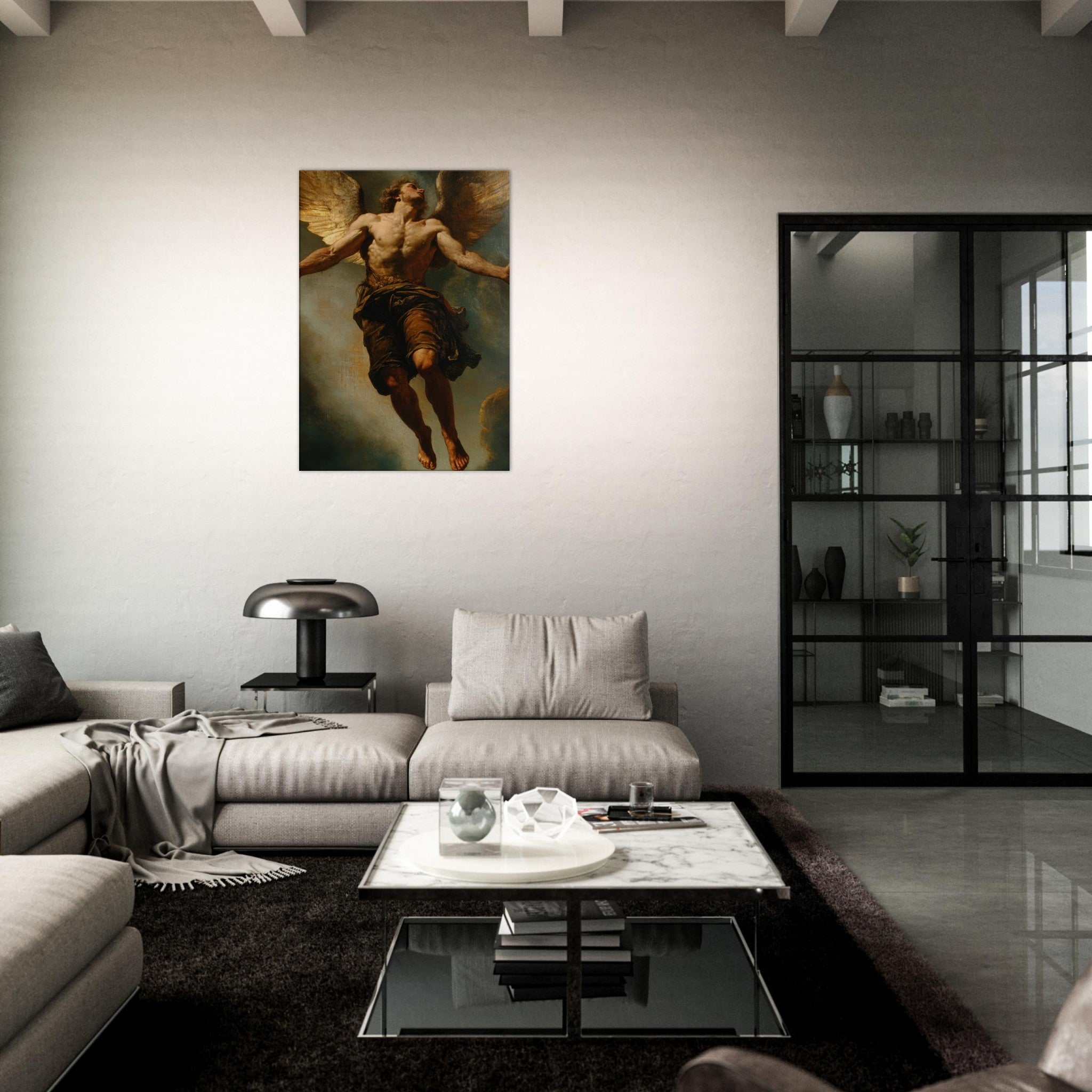 Canvas Portrait - The Fallen Angels Descent Baroque Mythological 3 - Shop Ai Art WebShop - Digital Art online Store