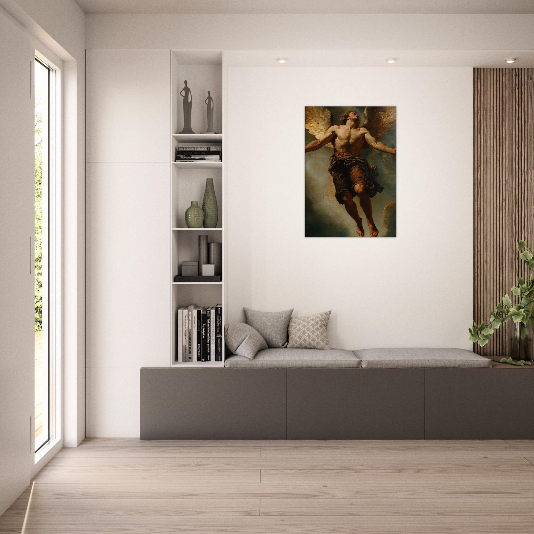 Canvas Portrait - The Fallen Angels Descent Baroque Mythological 3 - Shop Ai Art WebShop - Digital Art online Store