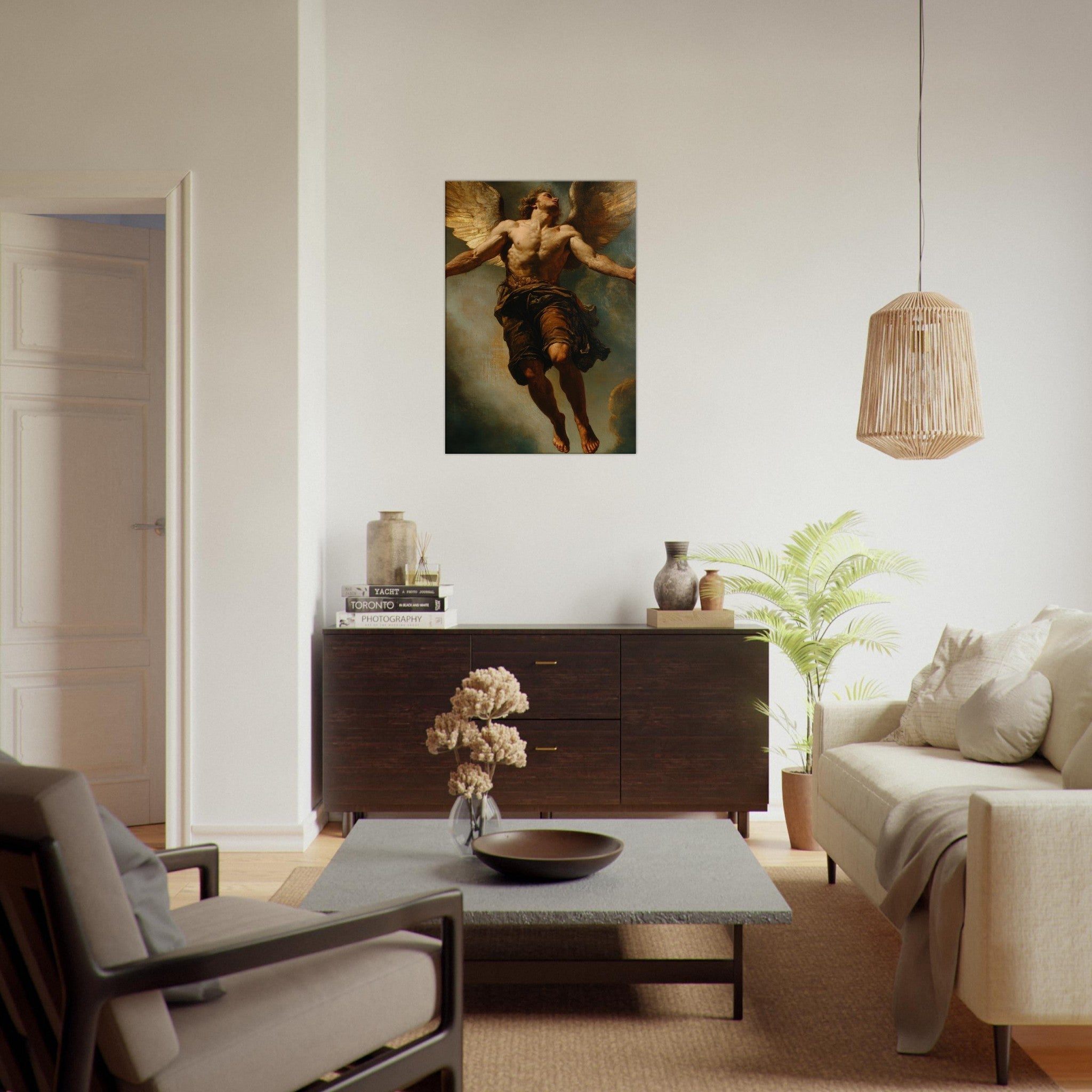 Canvas Portrait - The Fallen Angels Descent Baroque Mythological 3 - Shop Ai Art WebShop - Digital Art online Store