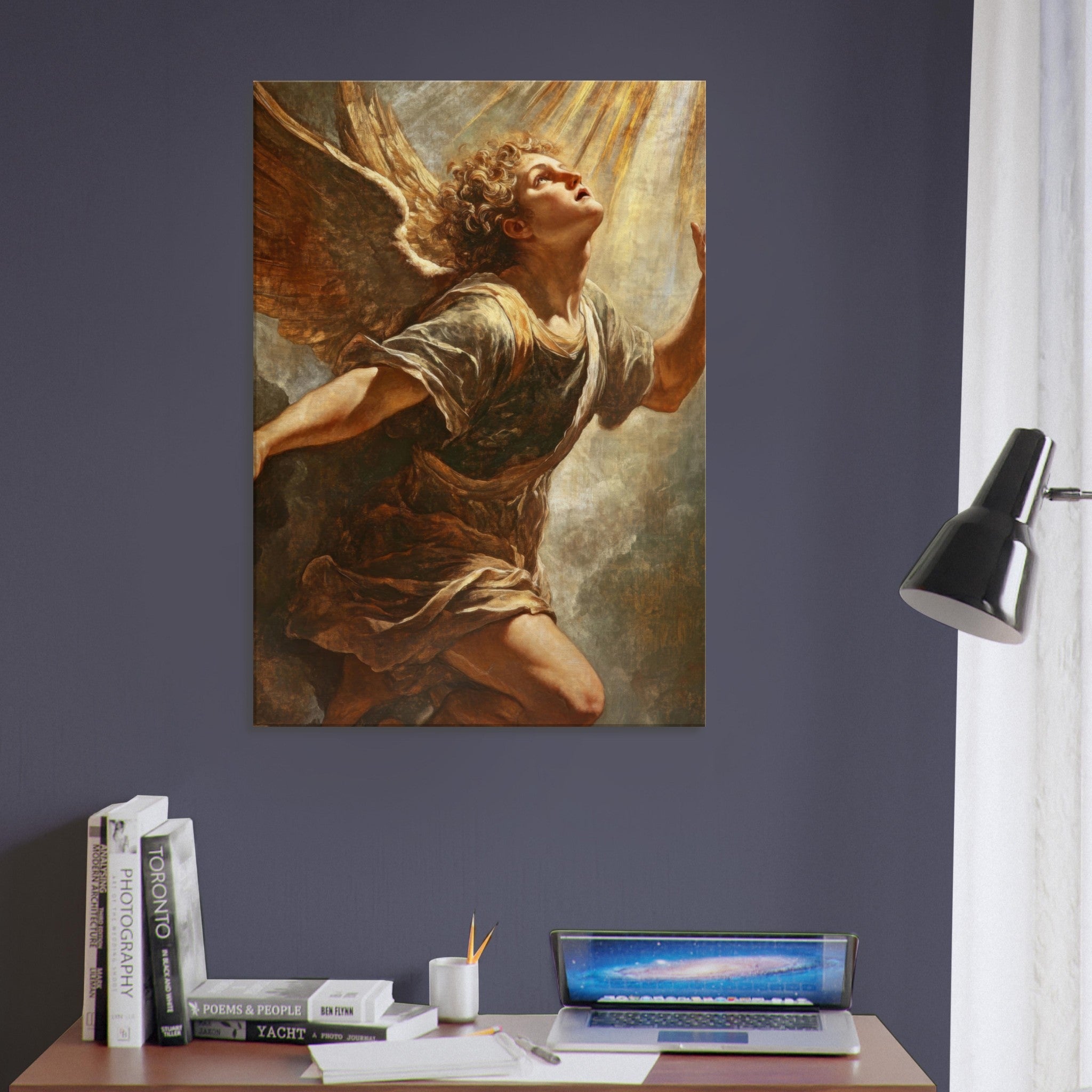 Canvas Portrait - The Fallen Angels Descent Baroque Mythological 4 - Shop Ai Art WebShop - Digital Art online Store