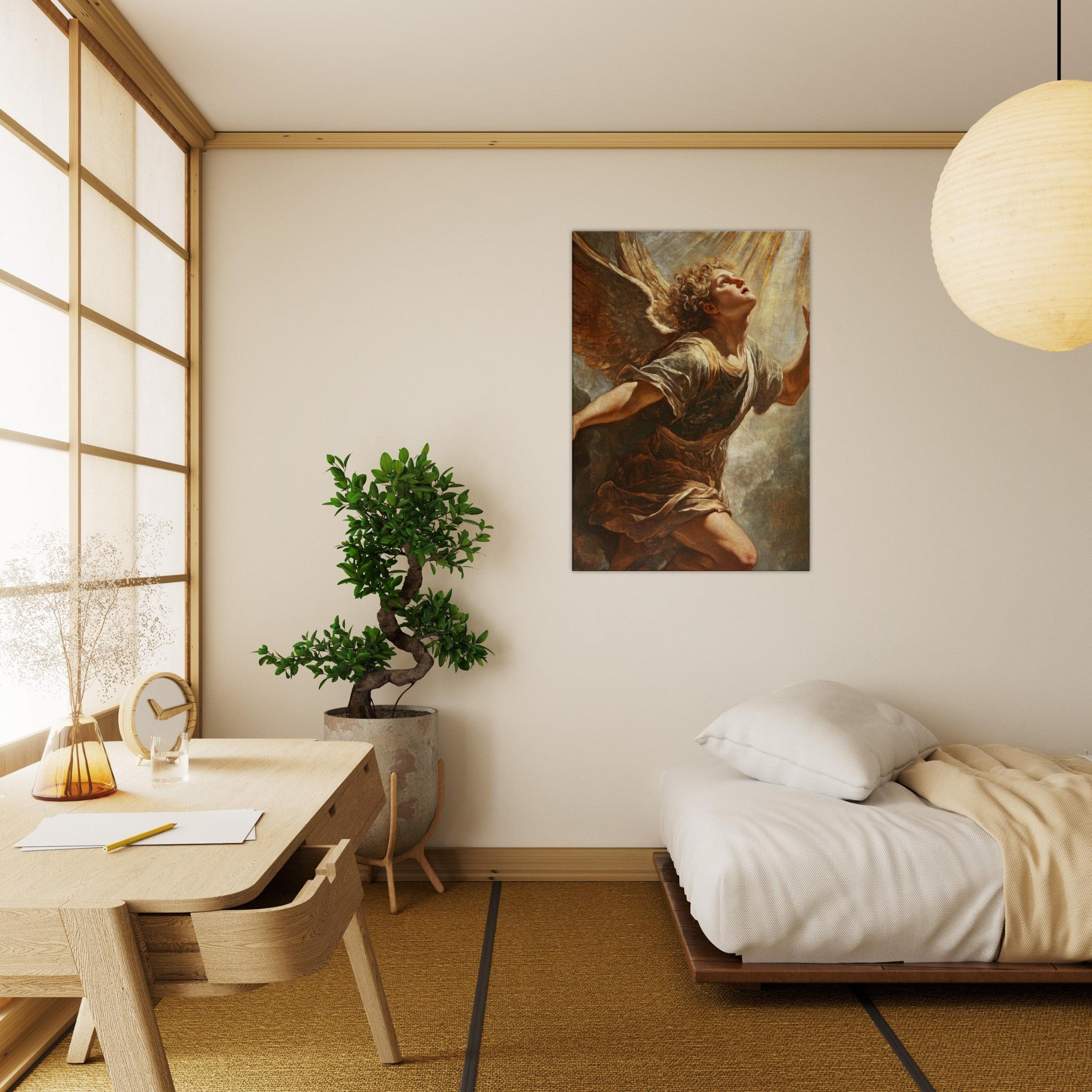 Canvas Portrait - The Fallen Angels Descent Baroque Mythological 4 - Shop Ai Art WebShop - Digital Art online Store