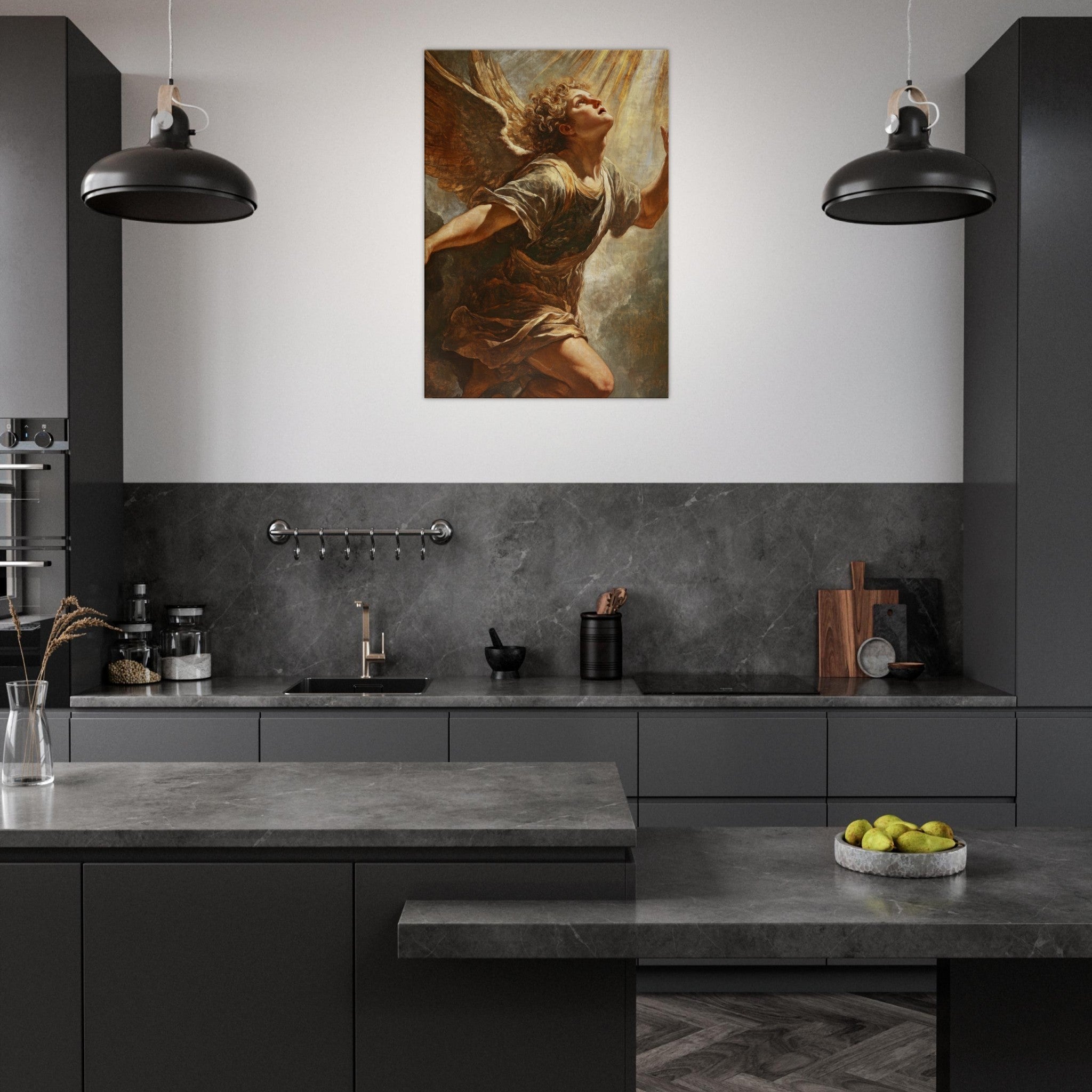 Canvas Portrait - The Fallen Angels Descent Baroque Mythological 4 - Shop Ai Art WebShop - Digital Art online Store