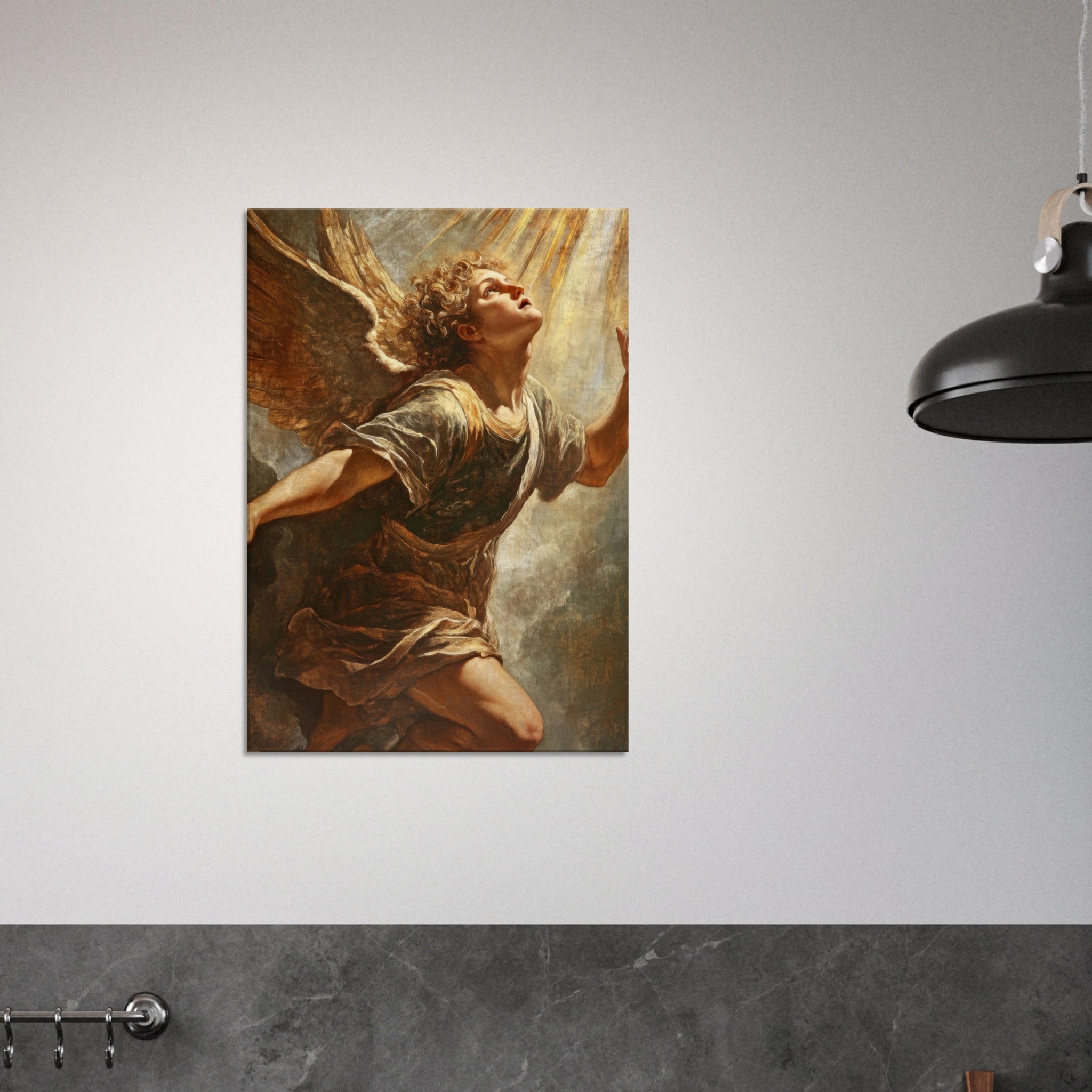 Canvas Portrait - The Fallen Angels Descent Baroque Mythological 4 - Shop Ai Art WebShop - Digital Art online Store