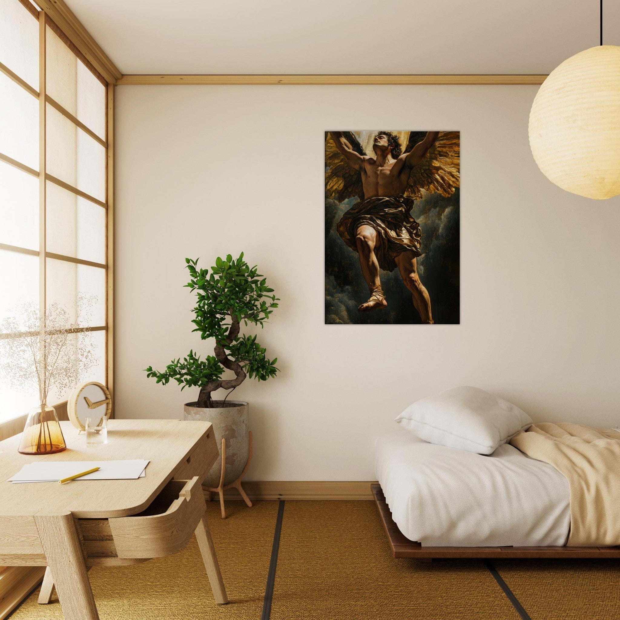 Canvas Portrait - The Fallen Angels Descent Baroque Mythological 5 - Shop Ai Art WebShop - Digital Art online Store