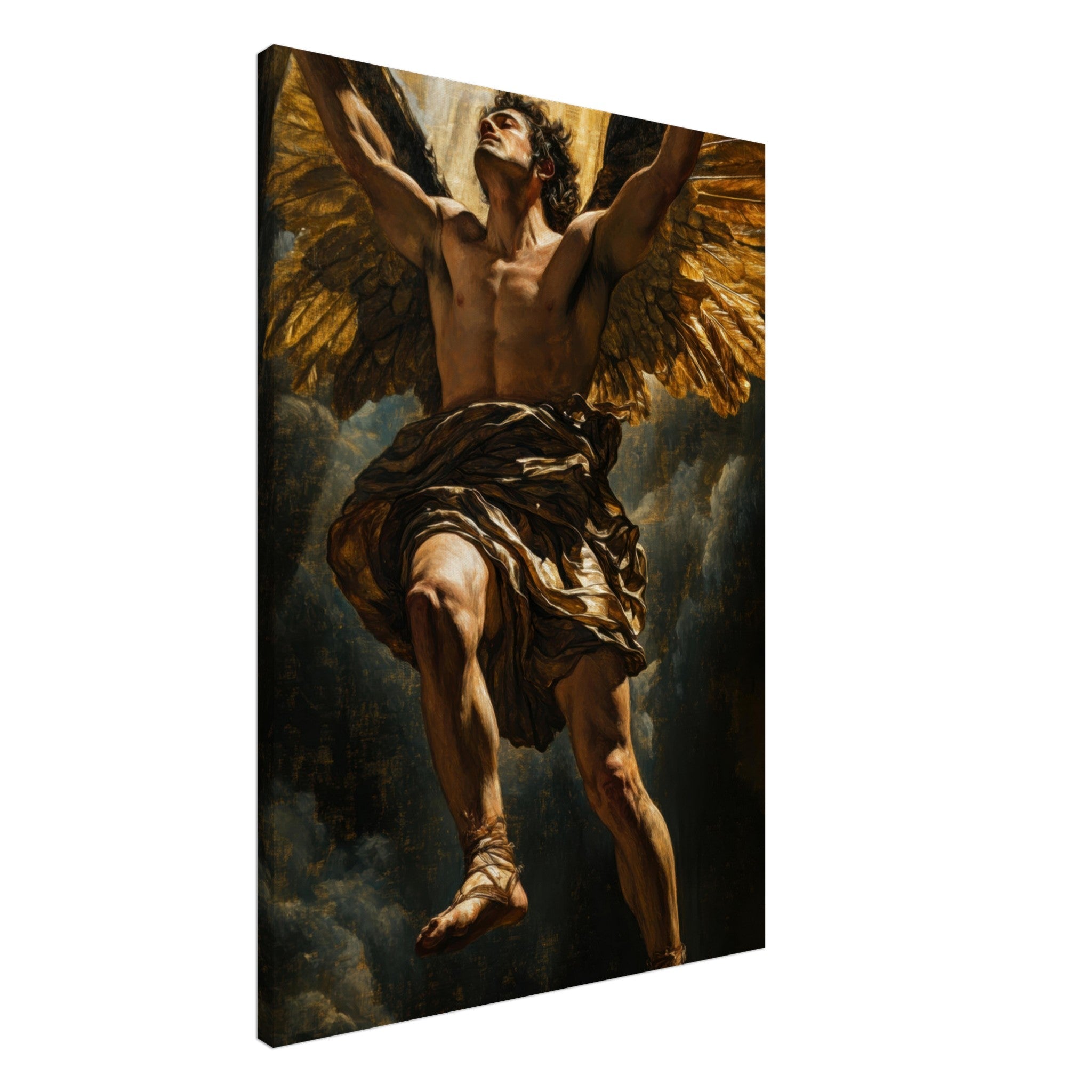Canvas Portrait - The Fallen Angels Descent Baroque Mythological 5 - Shop Ai Art WebShop - Digital Art online Store