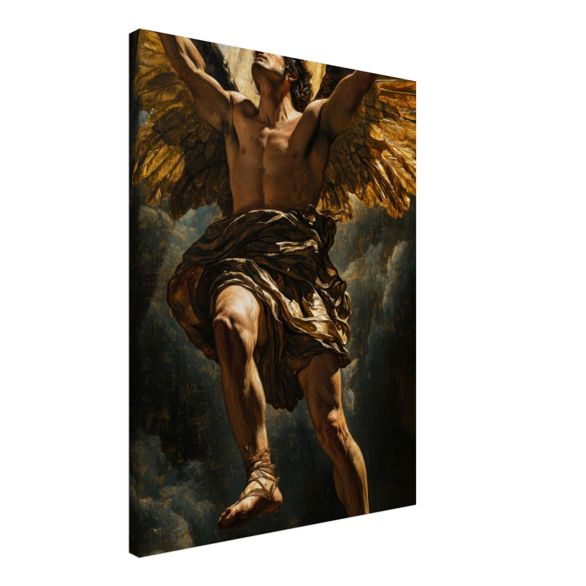 Canvas Portrait - The Fallen Angels Descent Baroque Mythological 5 - Shop Ai Art WebShop - Digital Art online Store
