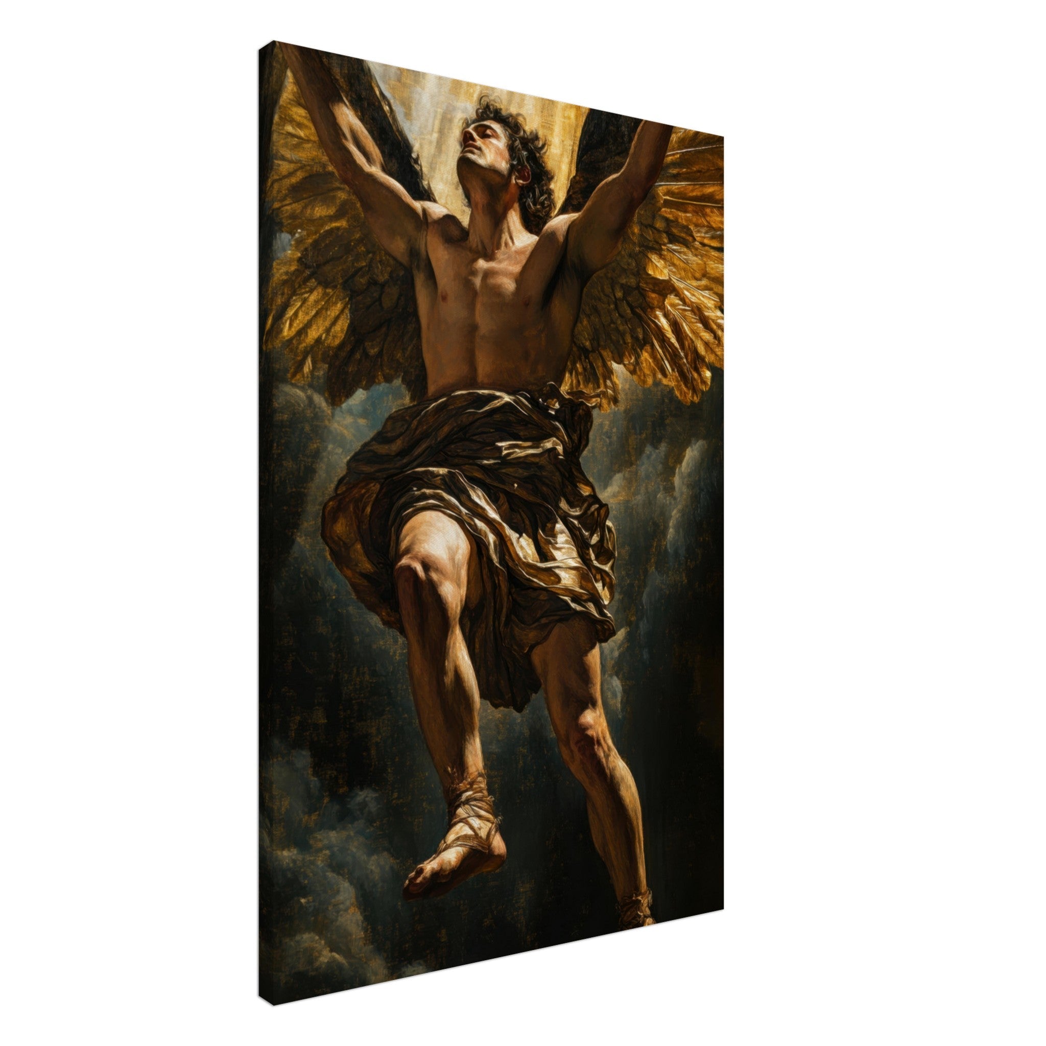 Canvas Portrait - The Fallen Angels Descent Baroque Mythological 5 - Shop Ai Art WebShop - Digital Art online Store