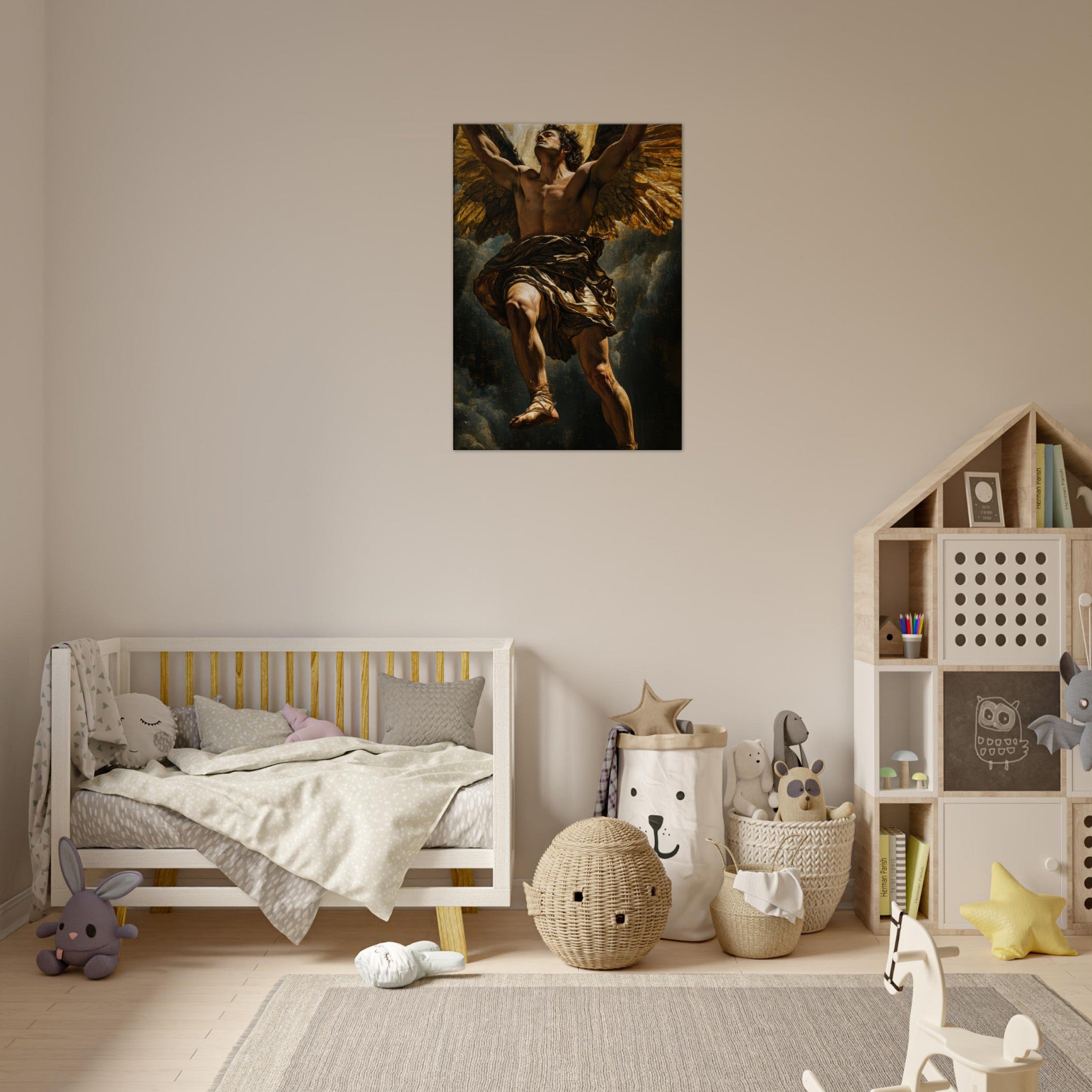 Canvas Portrait - The Fallen Angels Descent Baroque Mythological 5 - Shop Ai Art WebShop - Digital Art online Store