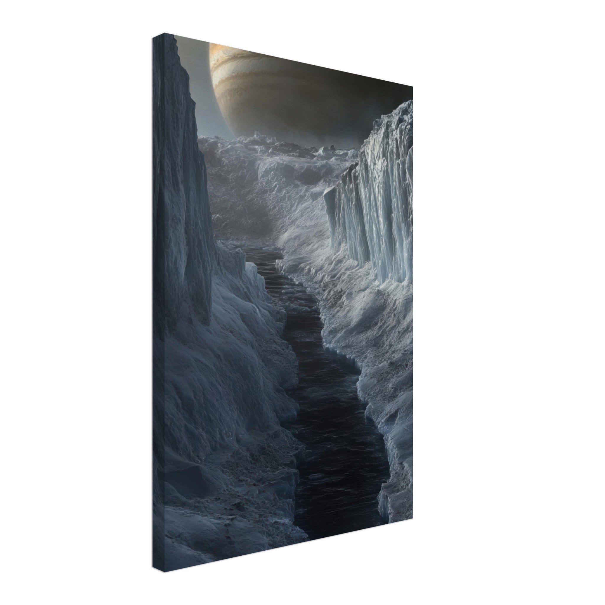 Canvas Portrait - The Frozen Wasteland of Europa An expedition tea 2 - Shop Ai Art WebShop - Digital Art online Store