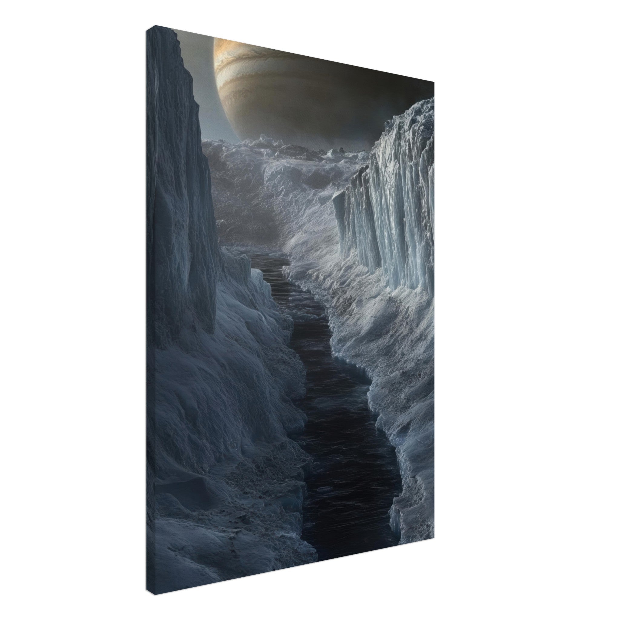 Canvas Portrait - The Frozen Wasteland of Europa An expedition tea 2 - Shop Ai Art WebShop - Digital Art online Store