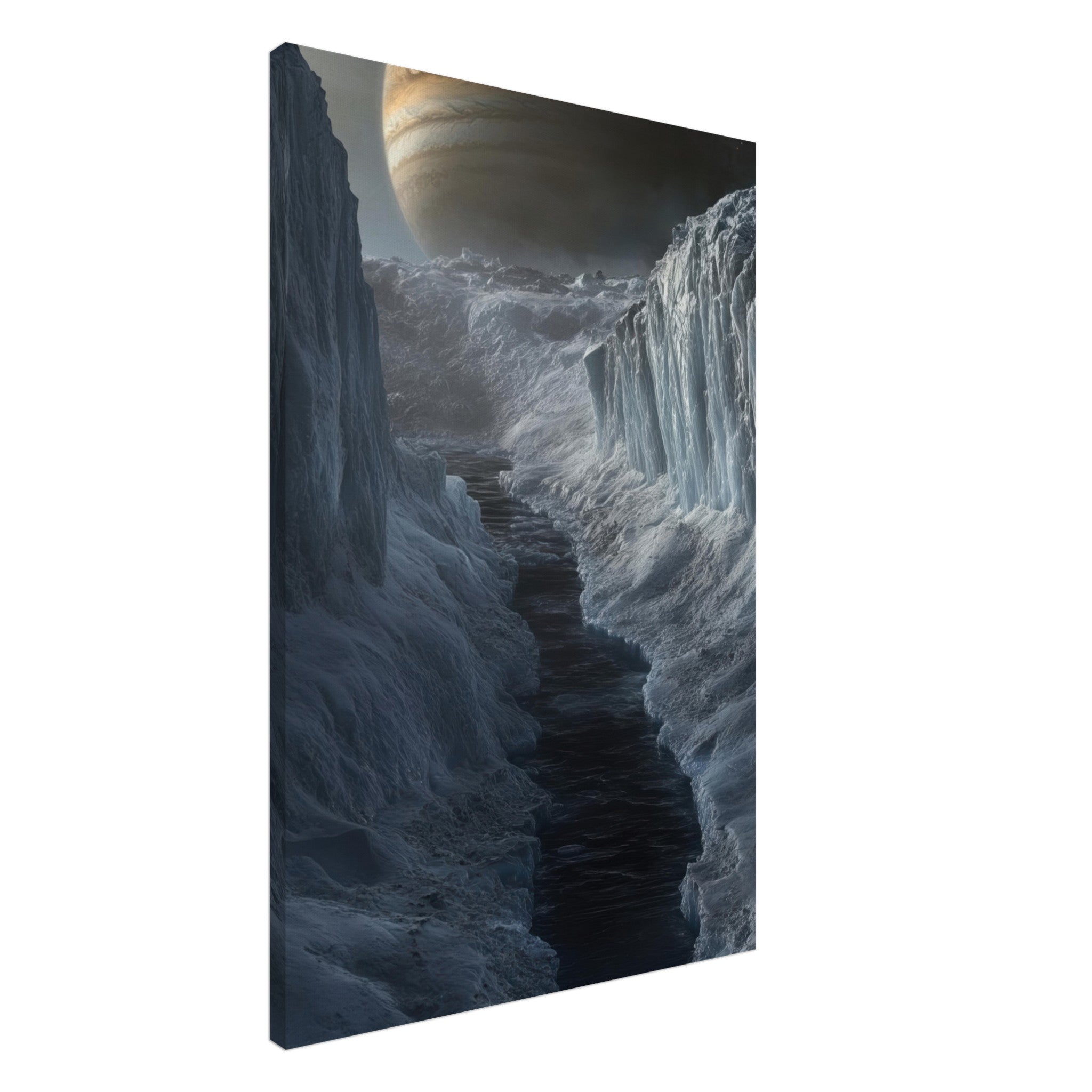 Canvas Portrait - The Frozen Wasteland of Europa An expedition tea 2 - Shop Ai Art WebShop - Digital Art online Store