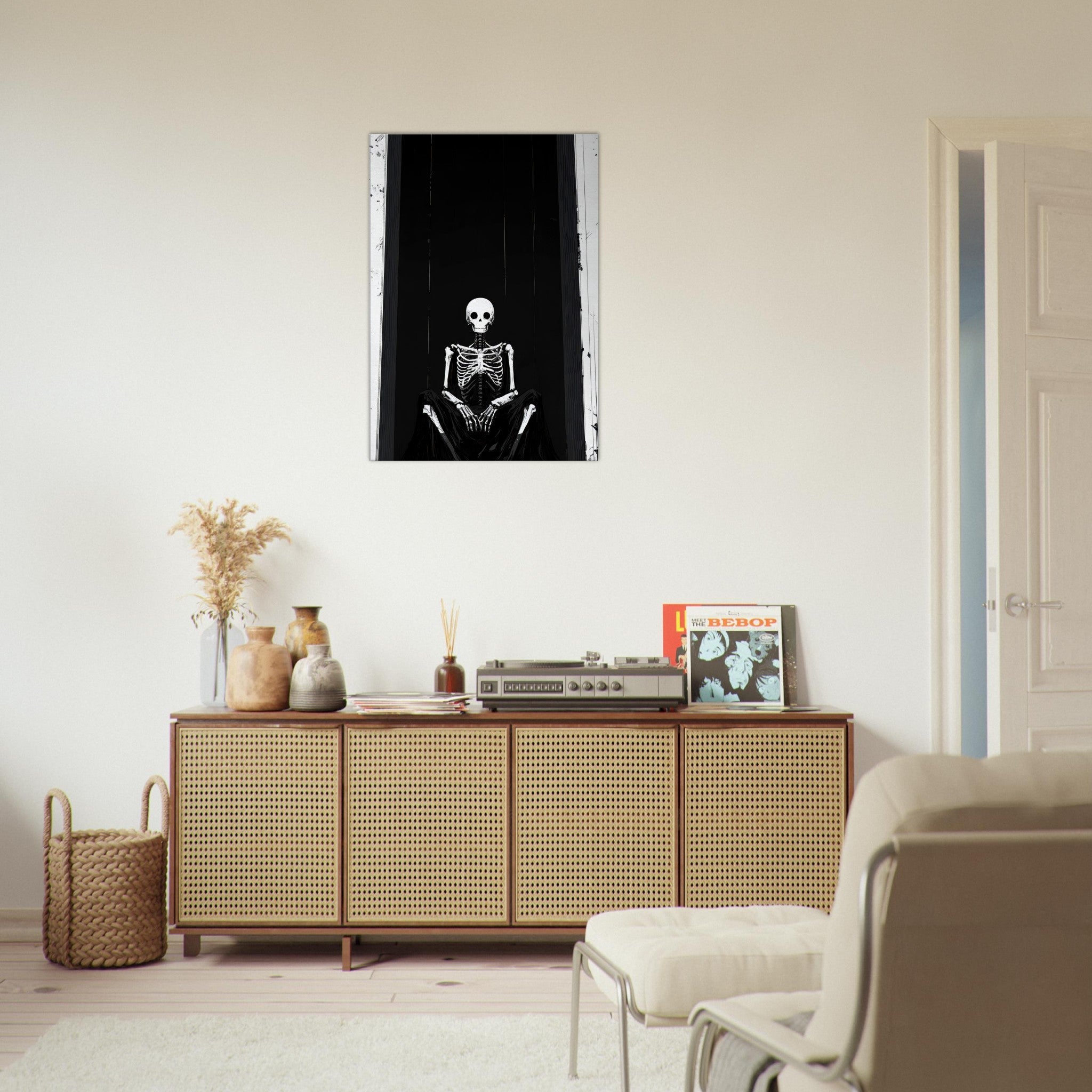 Canvas Portrait - The Hollow King A haunting minimalist piece feat - Shop Ai Art WebShop - Digital Art online Store