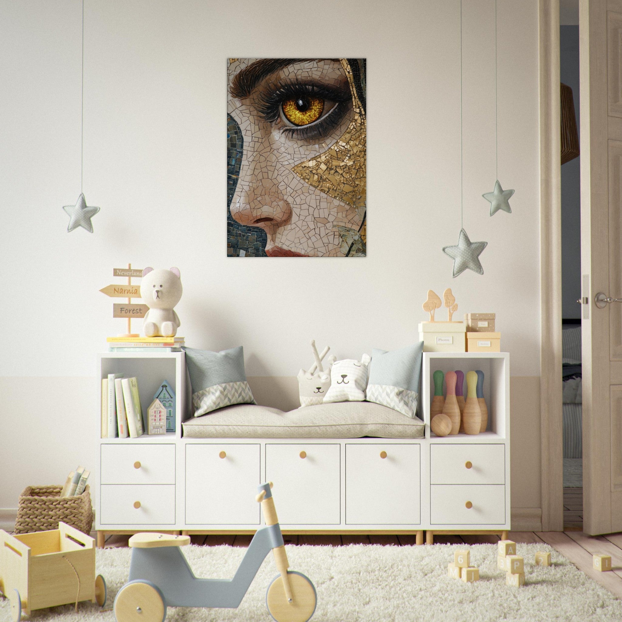 Canvas Portrait - The Oracles Forbidden Prophecy Byzantine Mosaic - Shop Ai Art WebShop - Digital Art online Store