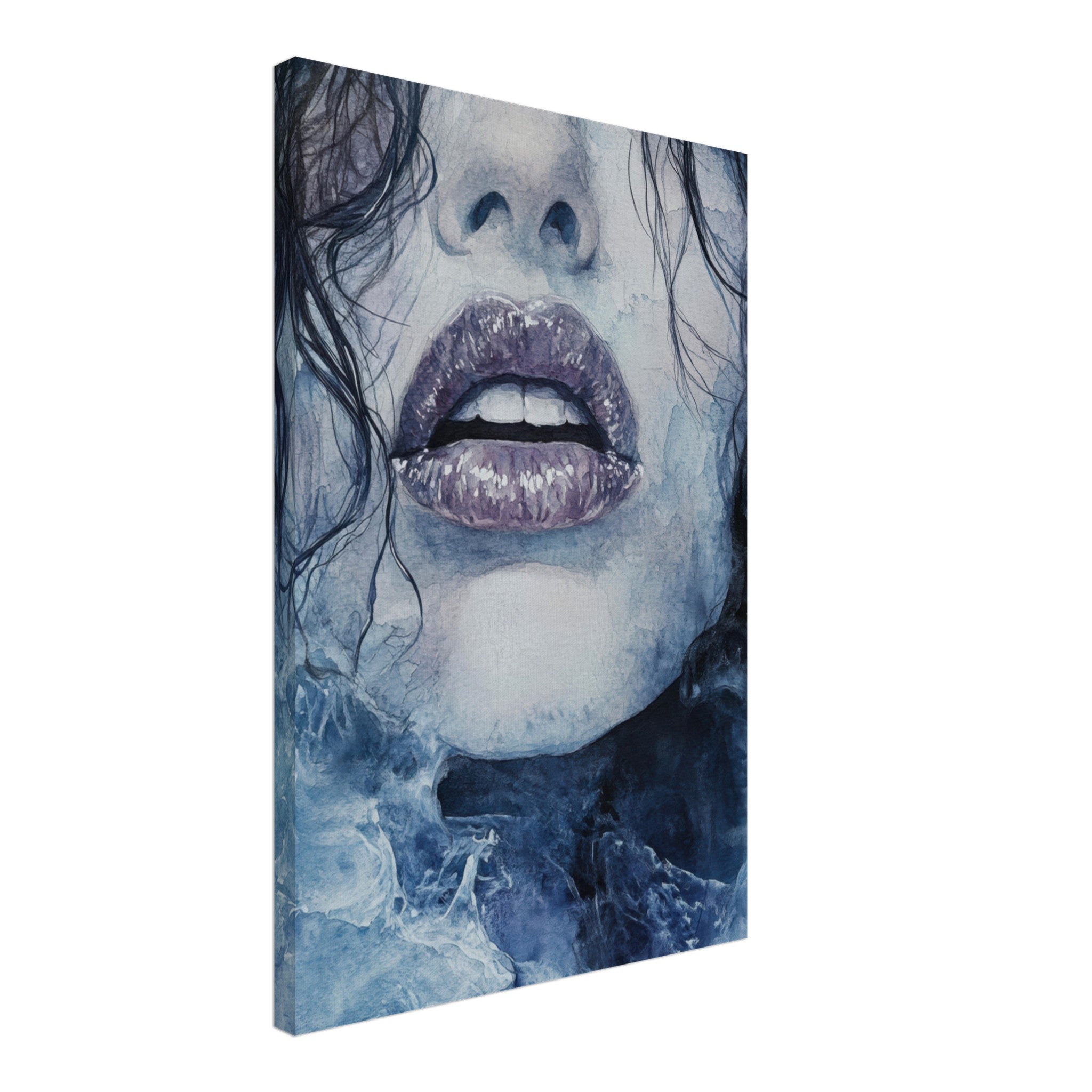 Canvas Portrait - The Sirens Lament Gothic Watercolor Extreme Los 4 - Shop Ai Art WebShop - Digital Art online Store