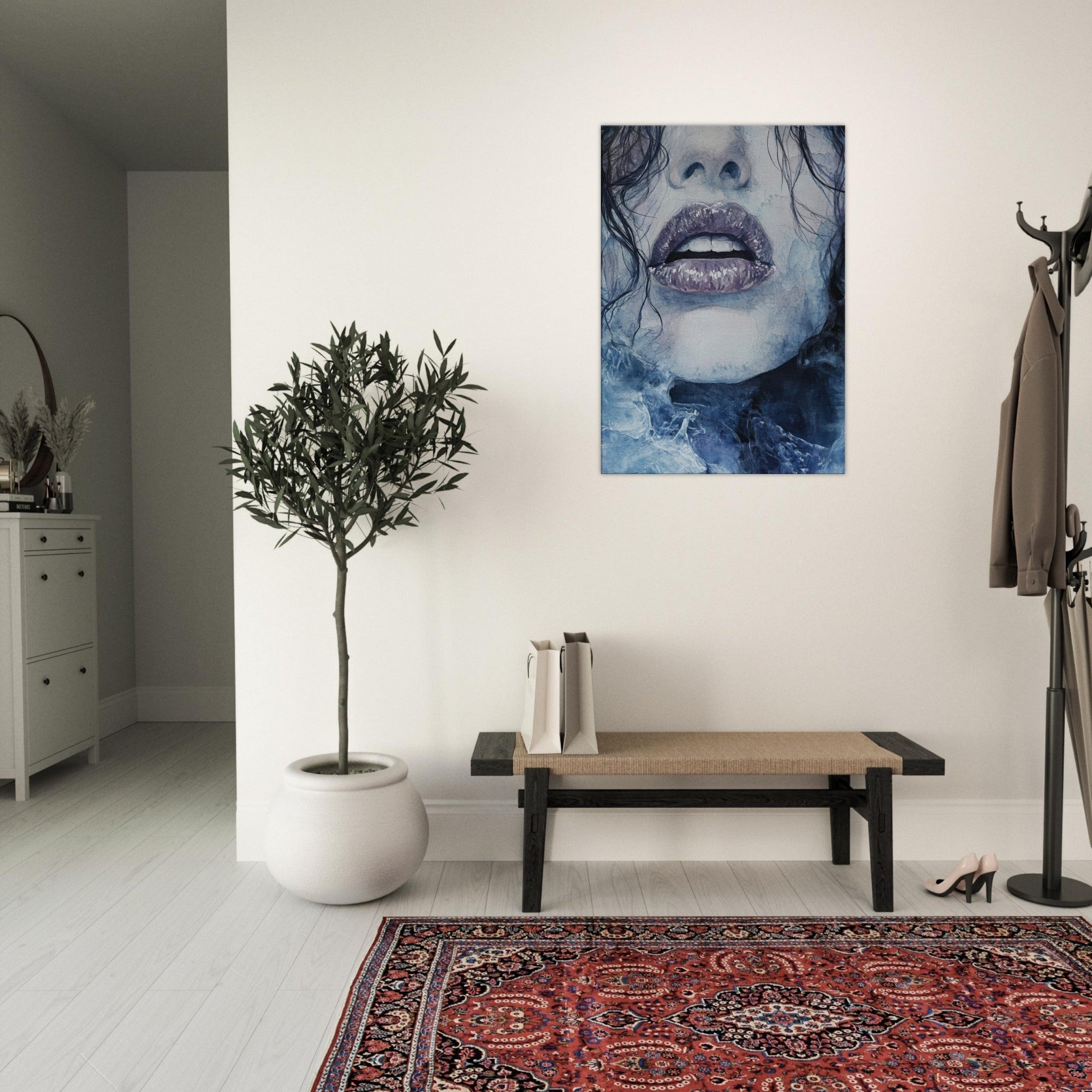Canvas Portrait - The Sirens Lament Gothic Watercolor Extreme Los 4 - Shop Ai Art WebShop - Digital Art online Store