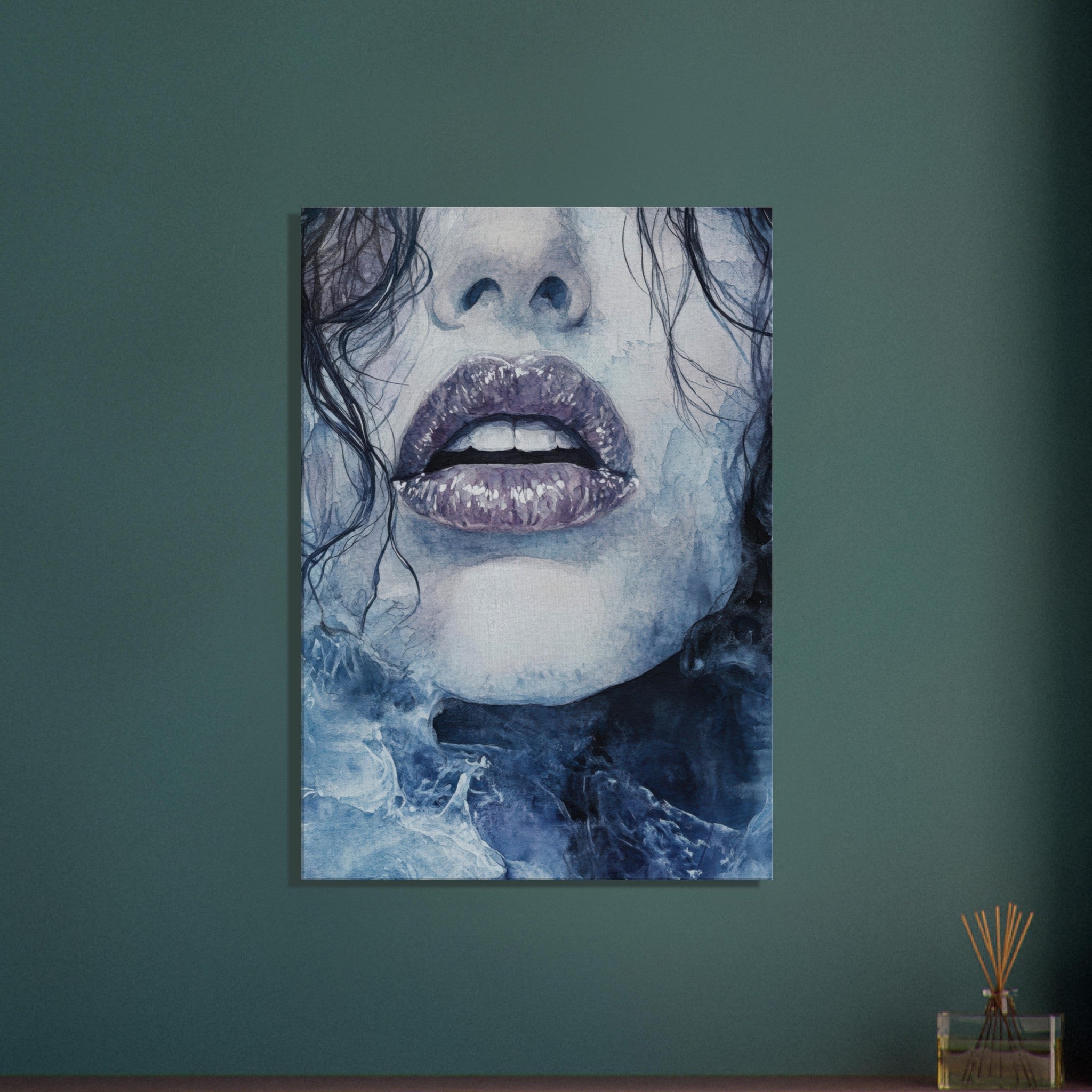 Canvas Portrait - The Sirens Lament Gothic Watercolor Extreme Los 4 - Shop Ai Art WebShop - Digital Art online Store