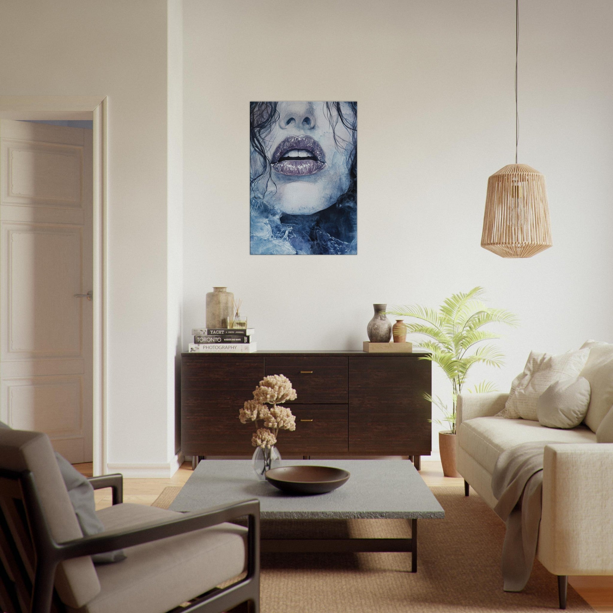 Canvas Portrait - The Sirens Lament Gothic Watercolor Extreme Los 4 - Shop Ai Art WebShop - Digital Art online Store
