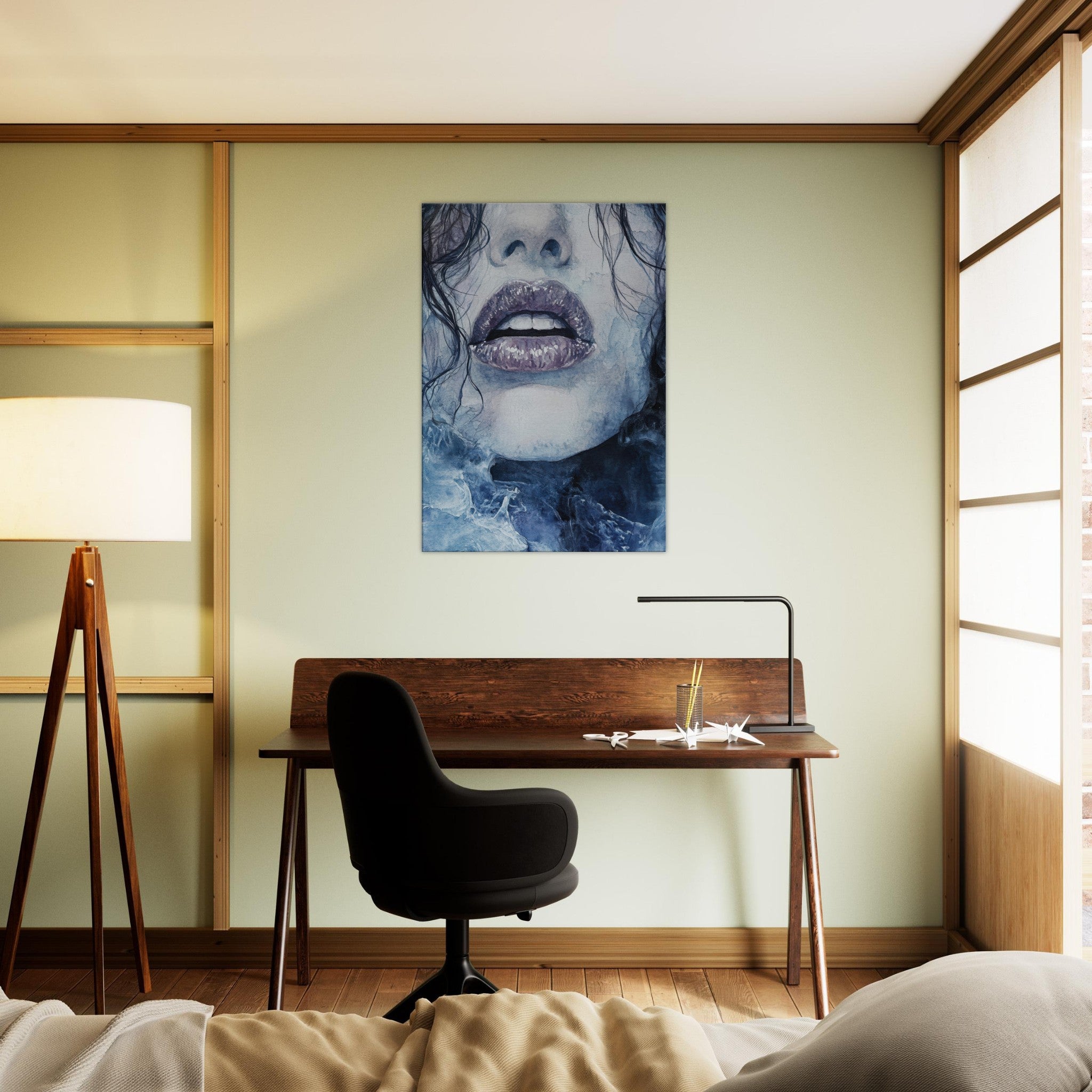 Canvas Portrait - The Sirens Lament Gothic Watercolor Extreme Los 4 - Shop Ai Art WebShop - Digital Art online Store