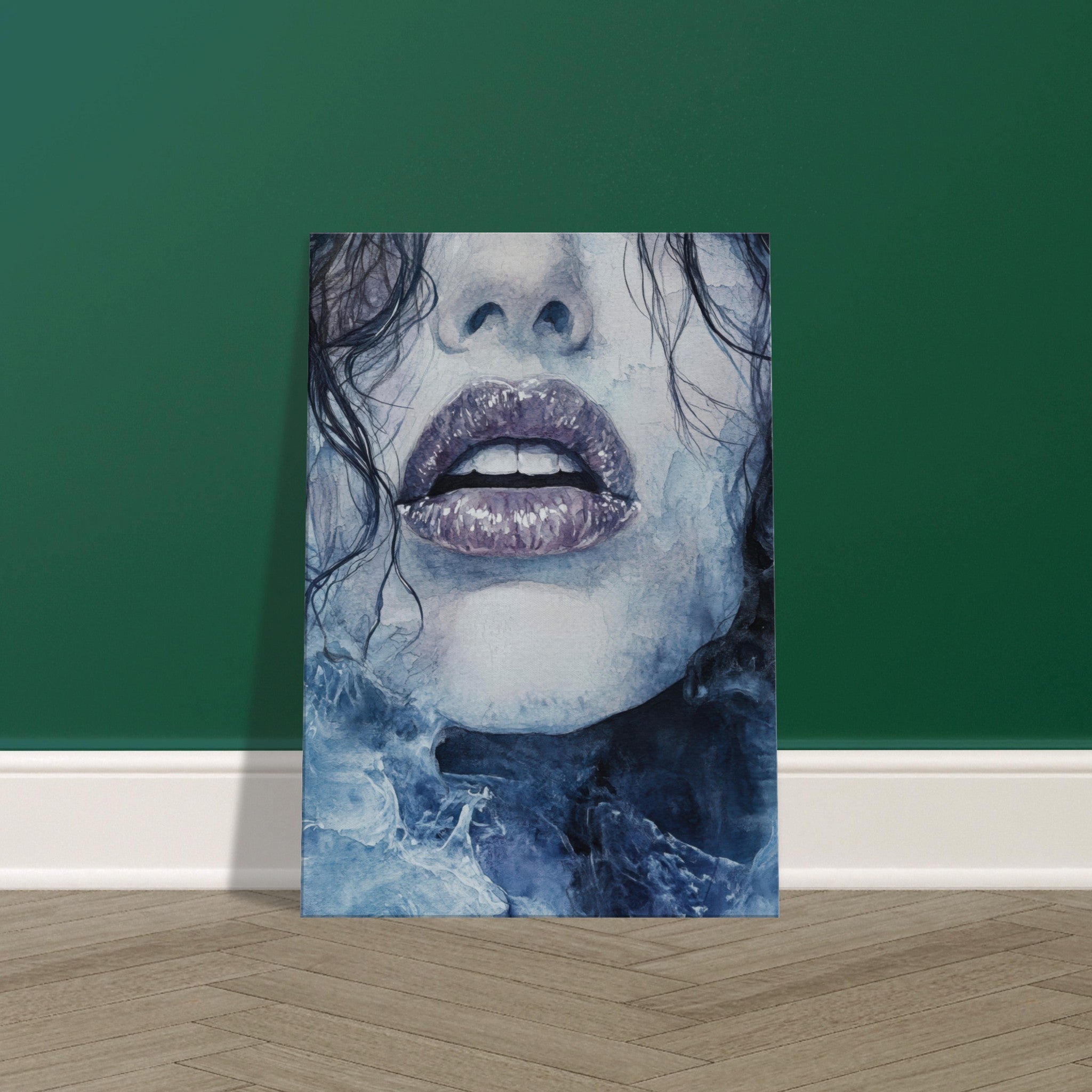 Canvas Portrait - The Sirens Lament Gothic Watercolor Extreme Los 4 - Shop Ai Art WebShop - Digital Art online Store