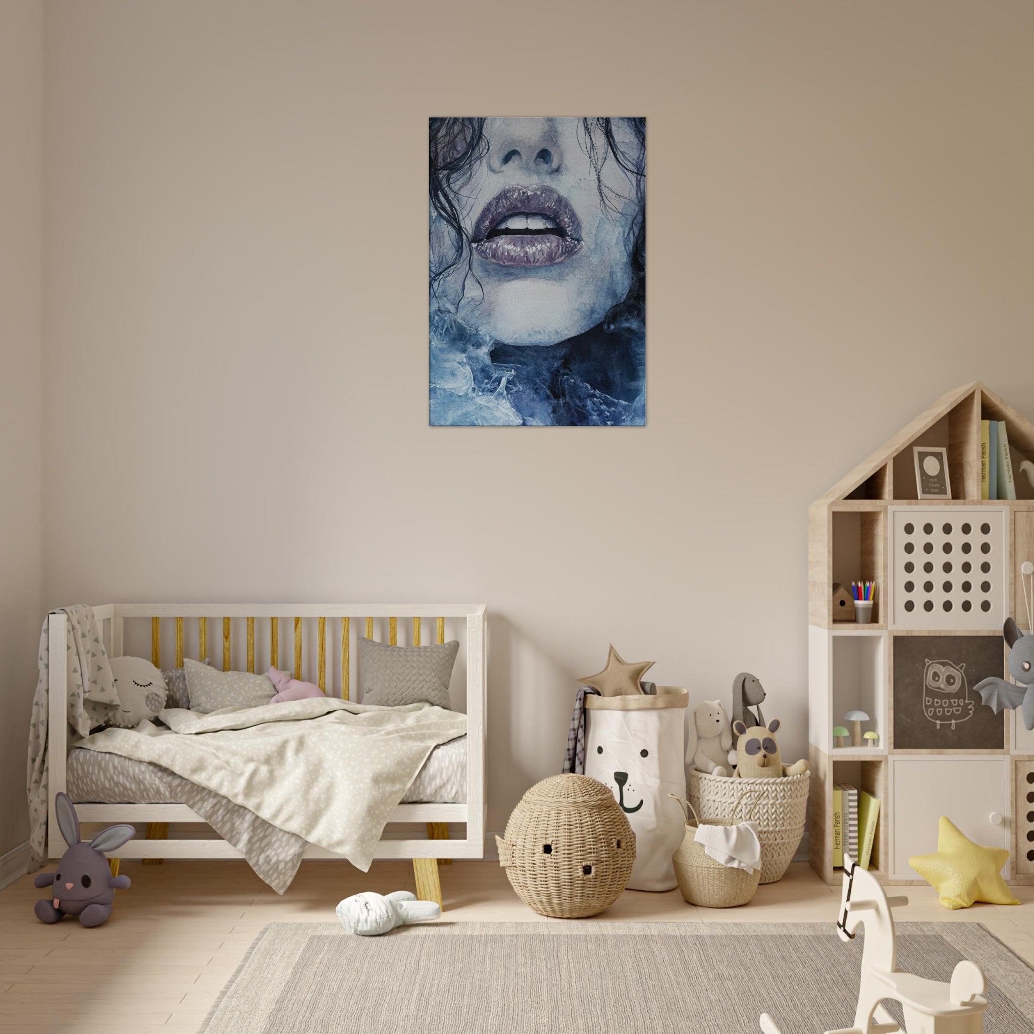 Canvas Portrait - The Sirens Lament Gothic Watercolor Extreme Los 4 - Shop Ai Art WebShop - Digital Art online Store