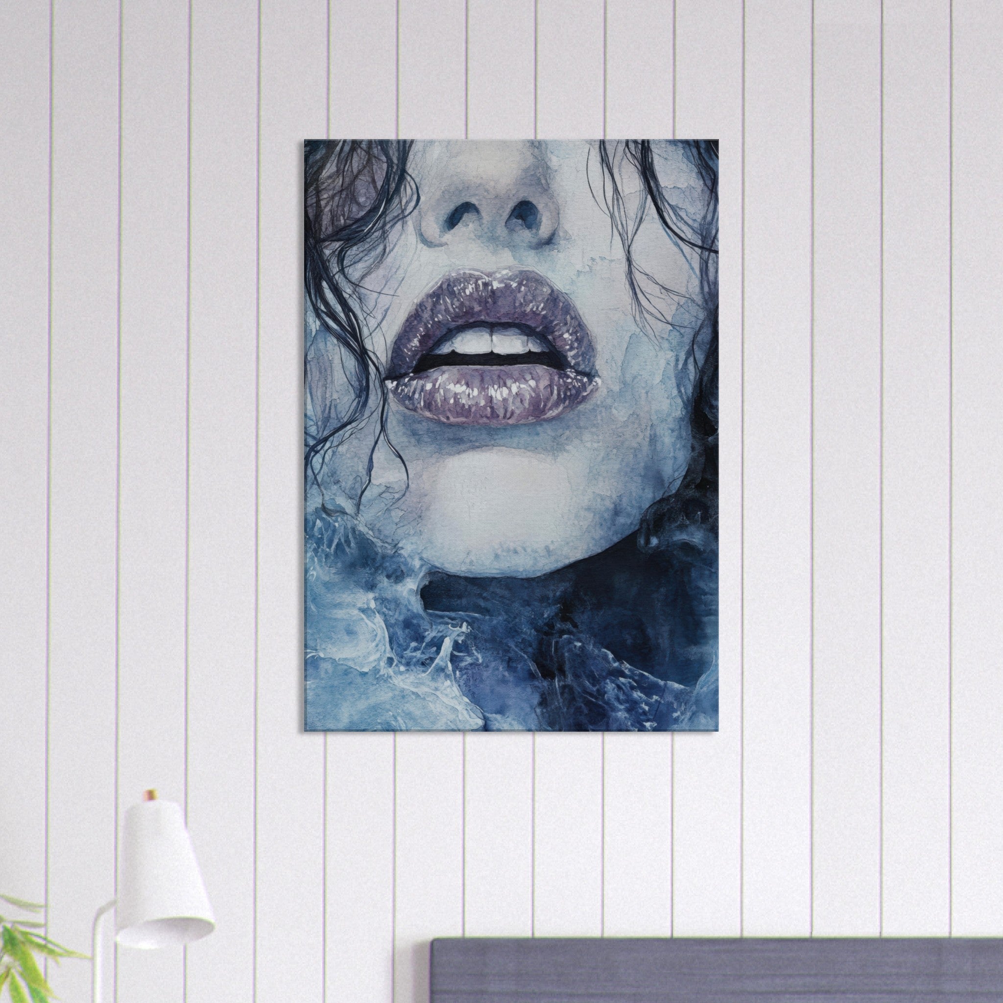 Canvas Portrait - The Sirens Lament Gothic Watercolor Extreme Los 4 - Shop Ai Art WebShop - Digital Art online Store