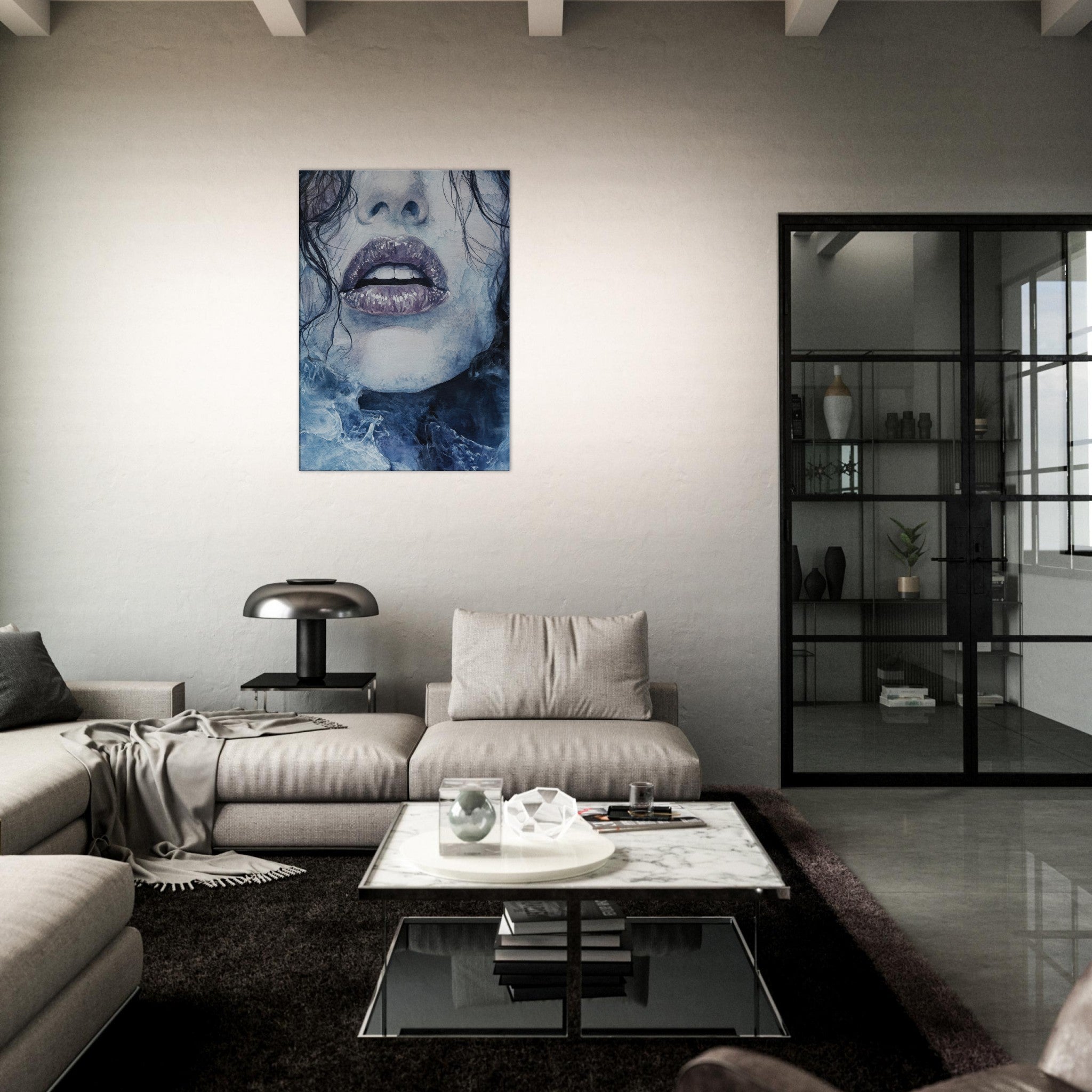 Canvas Portrait - The Sirens Lament Gothic Watercolor Extreme Los 4 - Shop Ai Art WebShop - Digital Art online Store