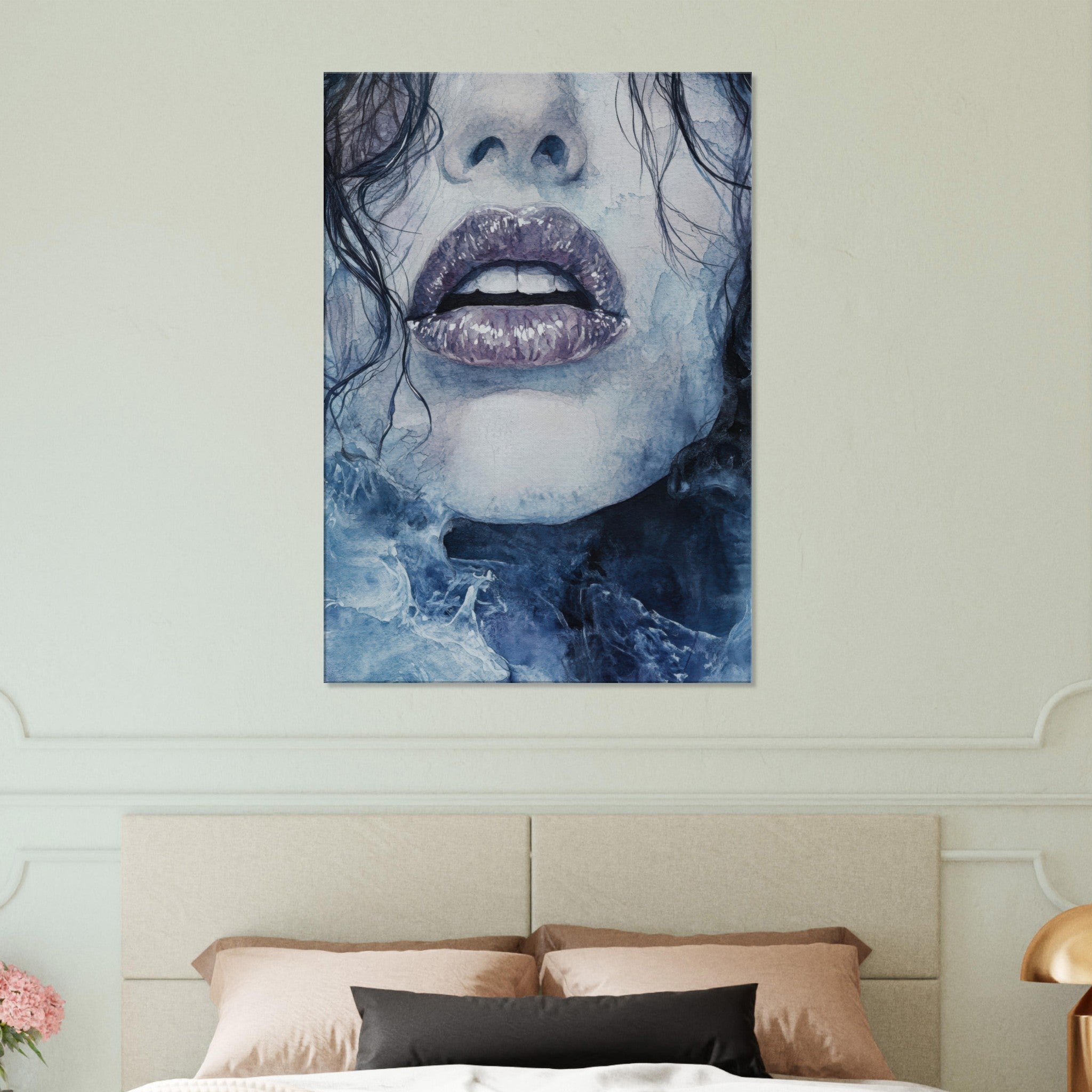 Canvas Portrait - The Sirens Lament Gothic Watercolor Extreme Los 4 - Shop Ai Art WebShop - Digital Art online Store