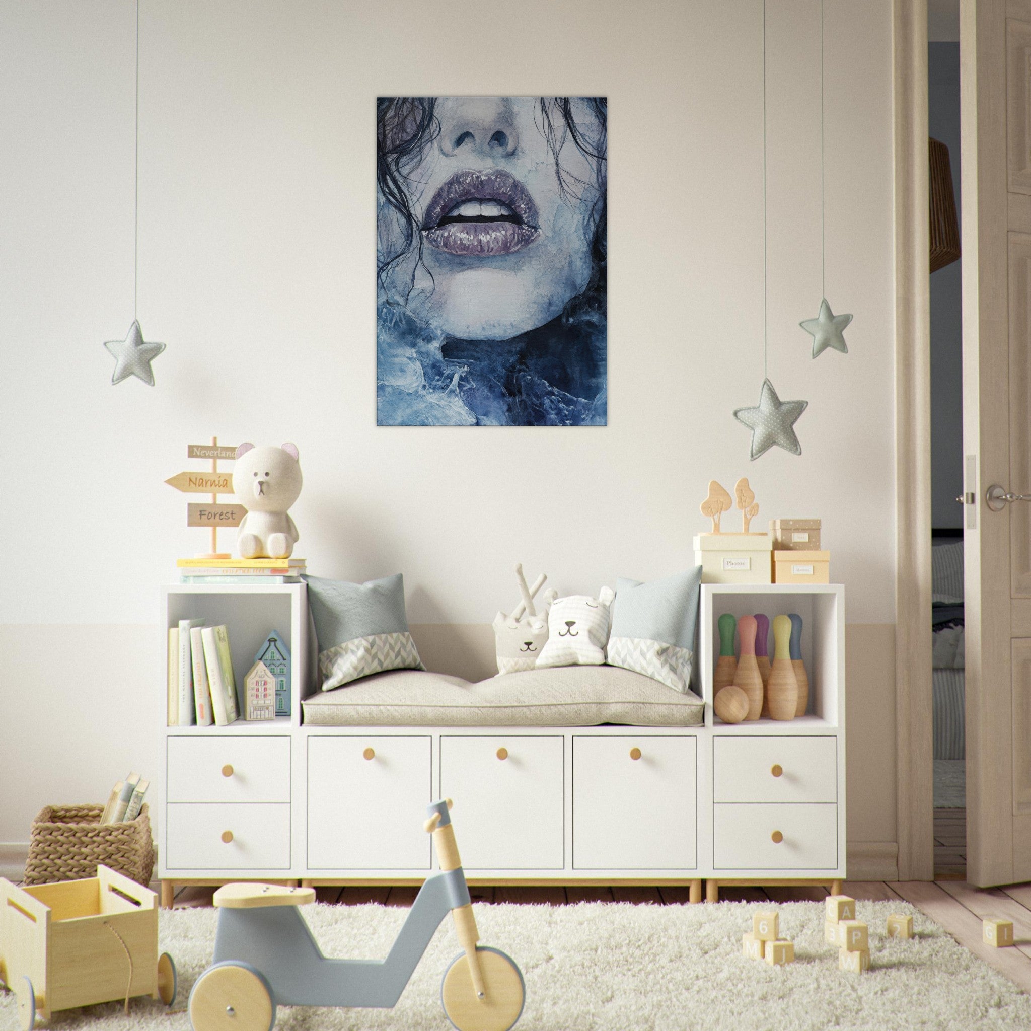 Canvas Portrait - The Sirens Lament Gothic Watercolor Extreme Los 4 - Shop Ai Art WebShop - Digital Art online Store