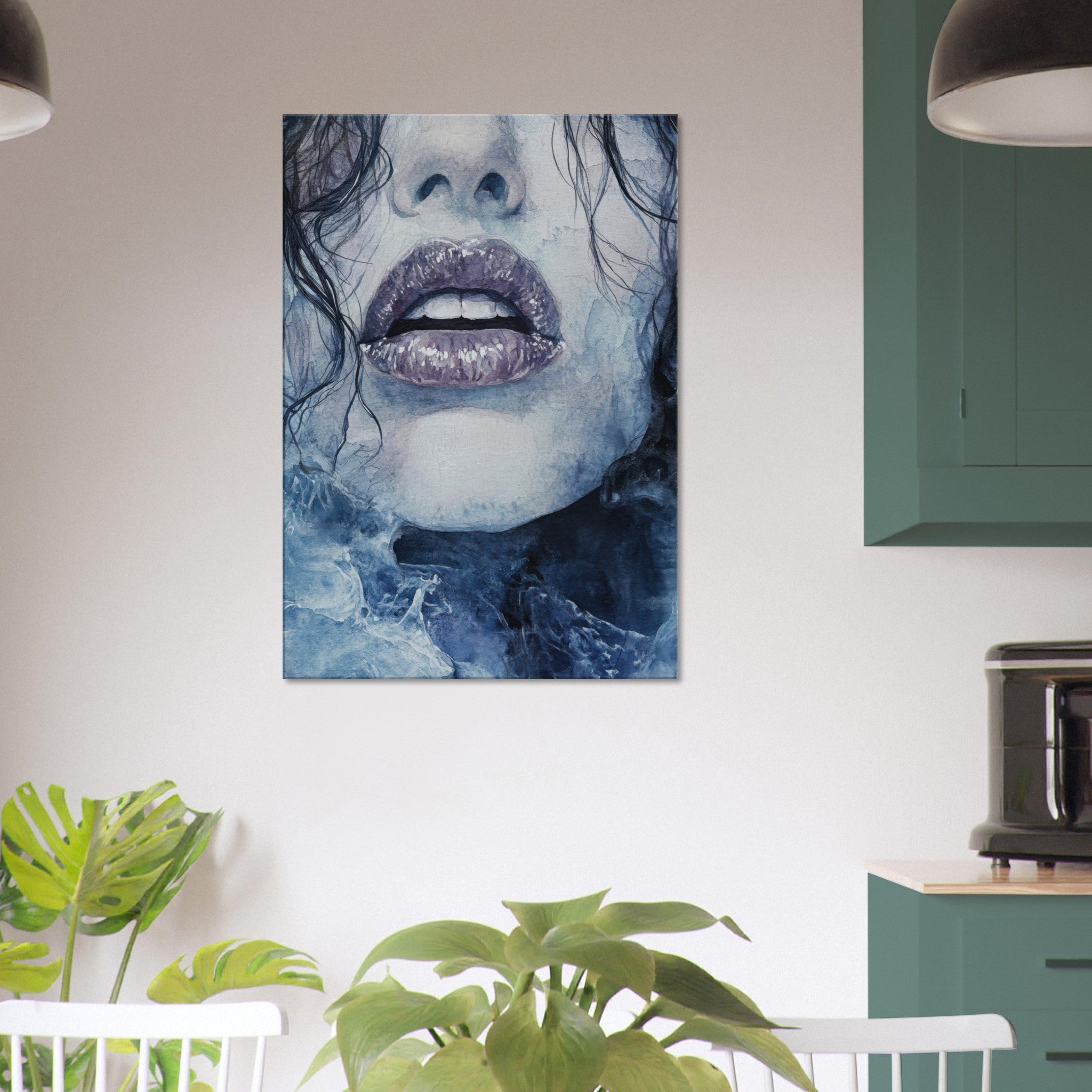 Canvas Portrait - The Sirens Lament Gothic Watercolor Extreme Los 4 - Shop Ai Art WebShop - Digital Art online Store