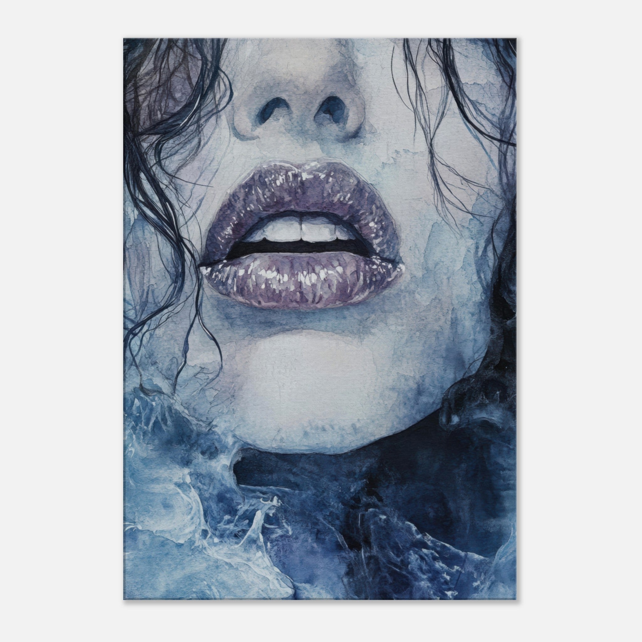 Canvas Portrait - The Sirens Lament Gothic Watercolor Extreme Los 4 - Shop Ai Art WebShop - Digital Art online Store