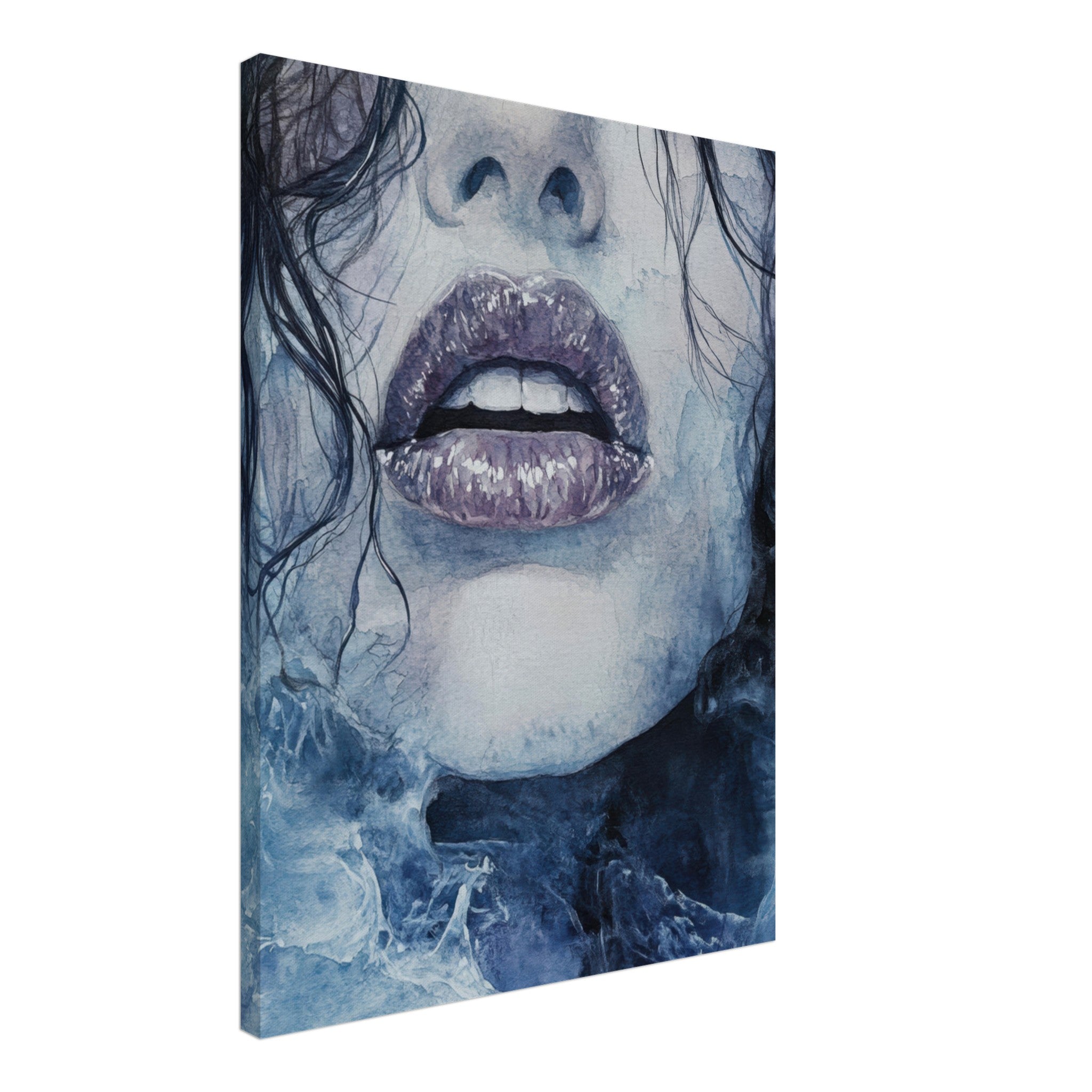Canvas Portrait - The Sirens Lament Gothic Watercolor Extreme Los 4 - Shop Ai Art WebShop - Digital Art online Store