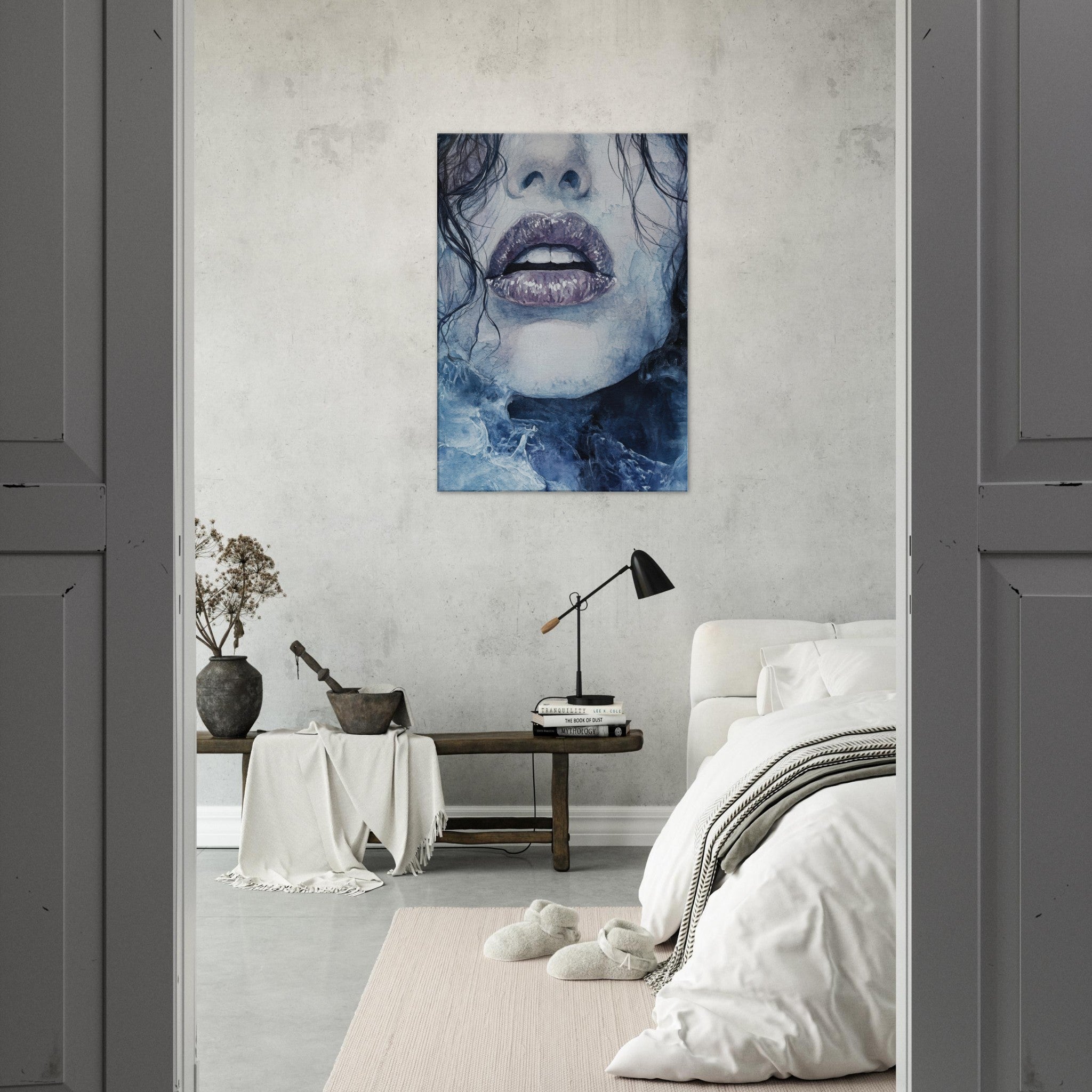 Canvas Portrait - The Sirens Lament Gothic Watercolor Extreme Los 4 - Shop Ai Art WebShop - Digital Art online Store
