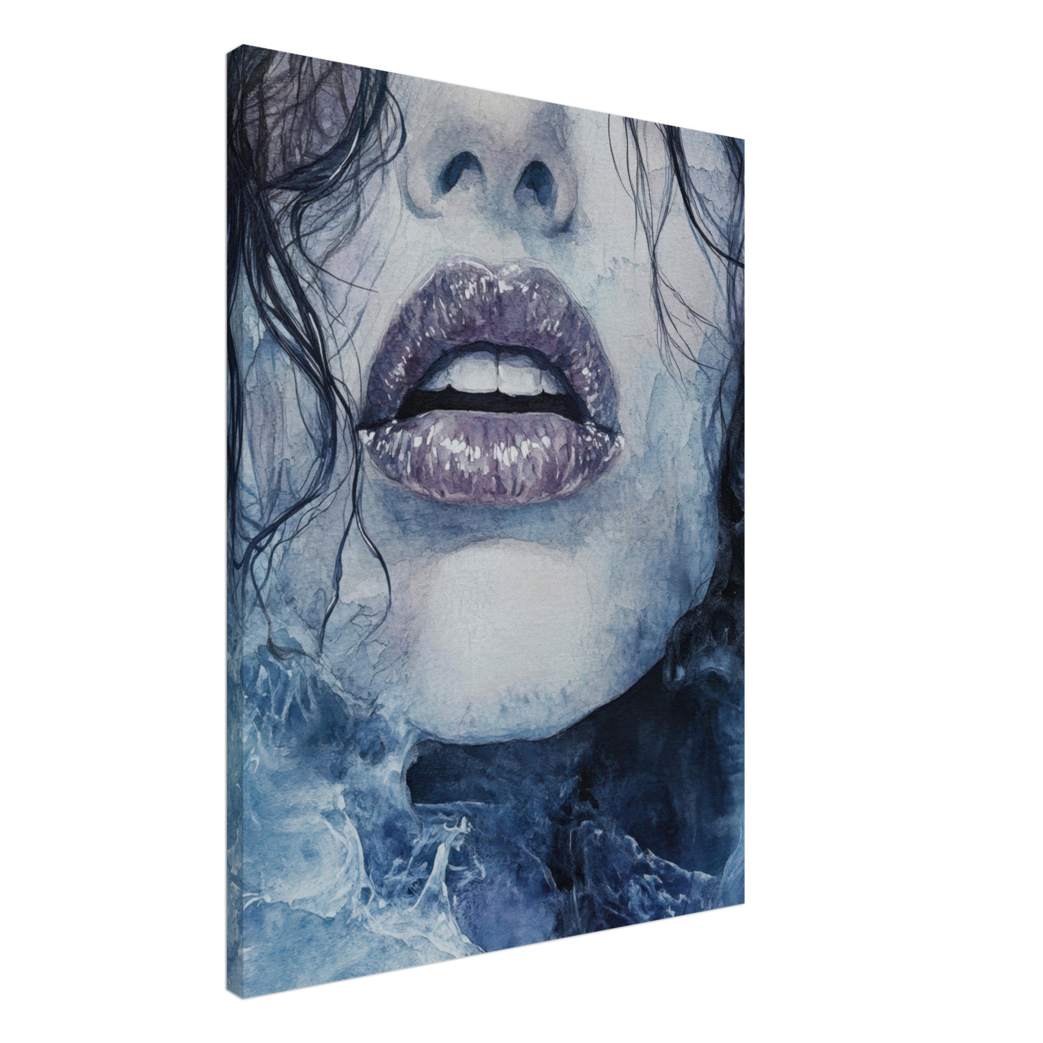 Canvas Portrait - The Sirens Lament Gothic Watercolor Extreme Los 4 - Shop Ai Art WebShop - Digital Art online Store