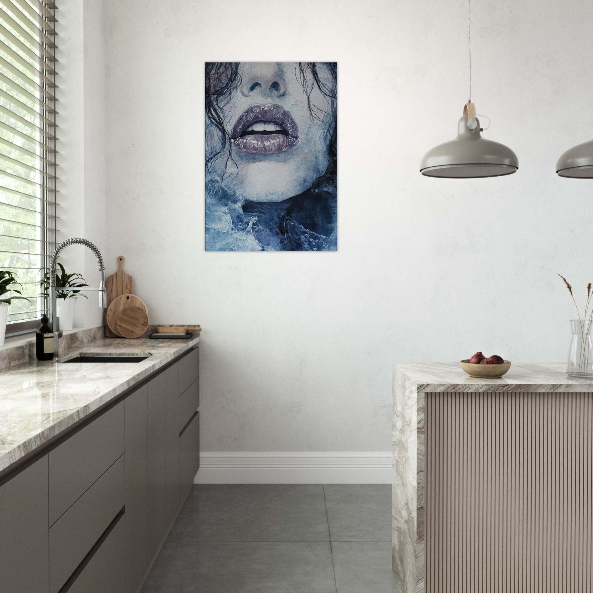 Canvas Portrait - The Sirens Lament Gothic Watercolor Extreme Los 4 - Shop Ai Art WebShop - Digital Art online Store
