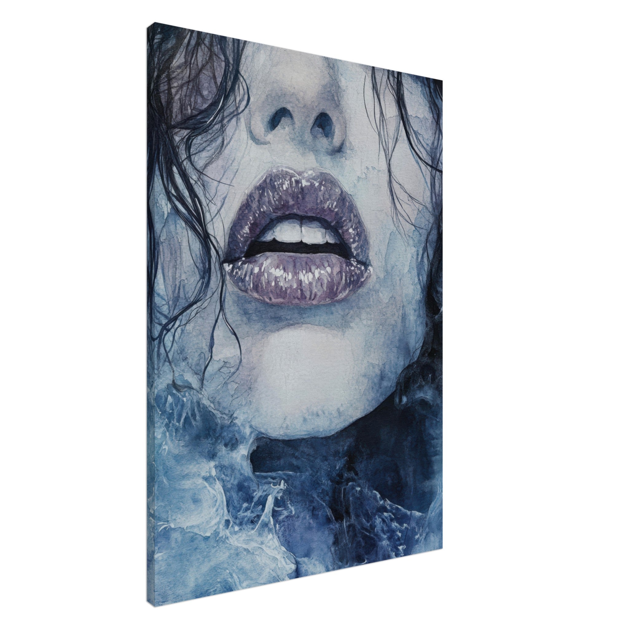 Canvas Portrait - The Sirens Lament Gothic Watercolor Extreme Los 4 - Shop Ai Art WebShop - Digital Art online Store