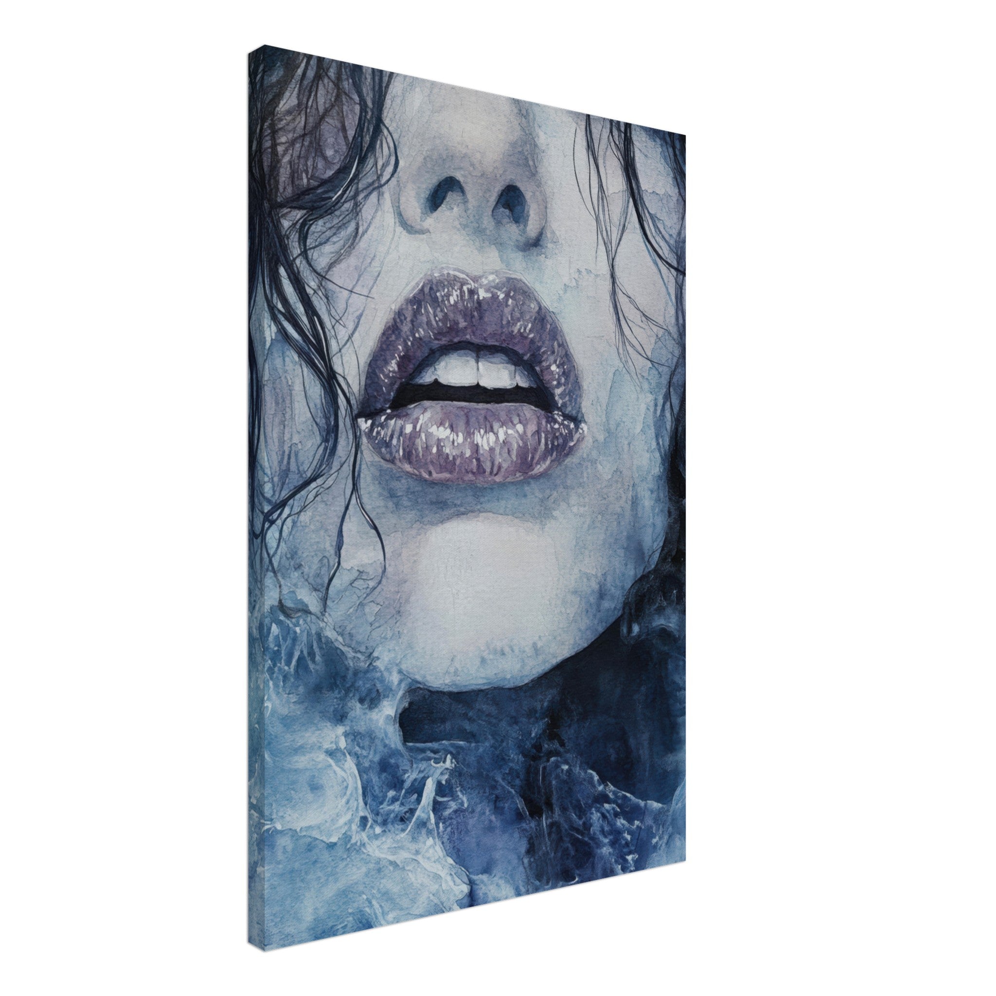 Canvas Portrait - The Sirens Lament Gothic Watercolor Extreme Los 4 - Shop Ai Art WebShop - Digital Art online Store