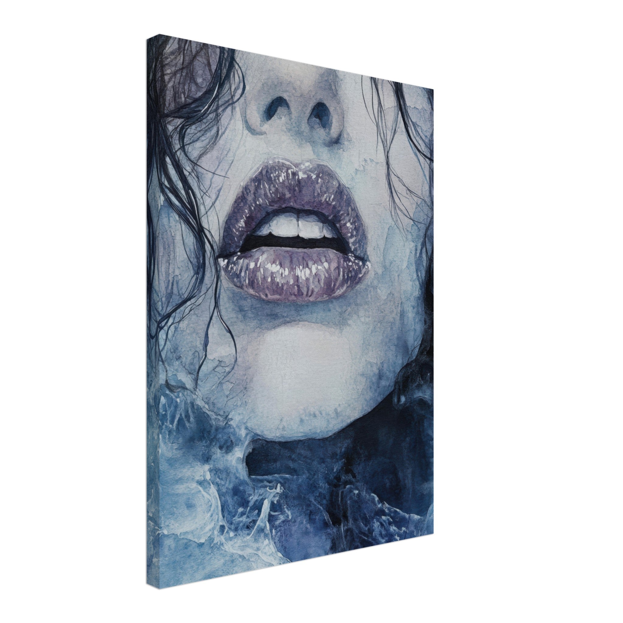 Canvas Portrait - The Sirens Lament Gothic Watercolor Extreme Los 4 - Shop Ai Art WebShop - Digital Art online Store