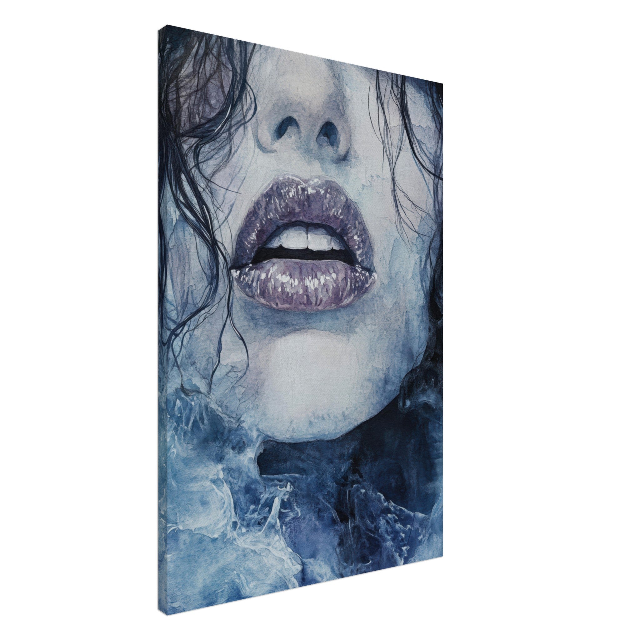 Canvas Portrait - The Sirens Lament Gothic Watercolor Extreme Los 4 - Shop Ai Art WebShop - Digital Art online Store