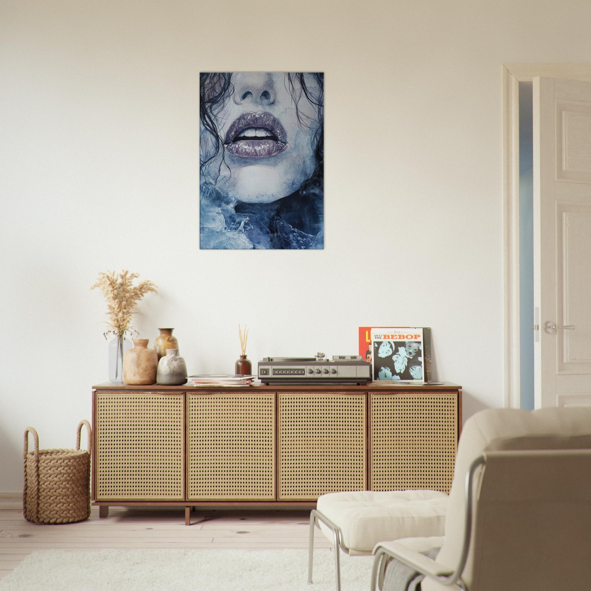 Canvas Portrait - The Sirens Lament Gothic Watercolor Extreme Los 4 - Shop Ai Art WebShop - Digital Art online Store