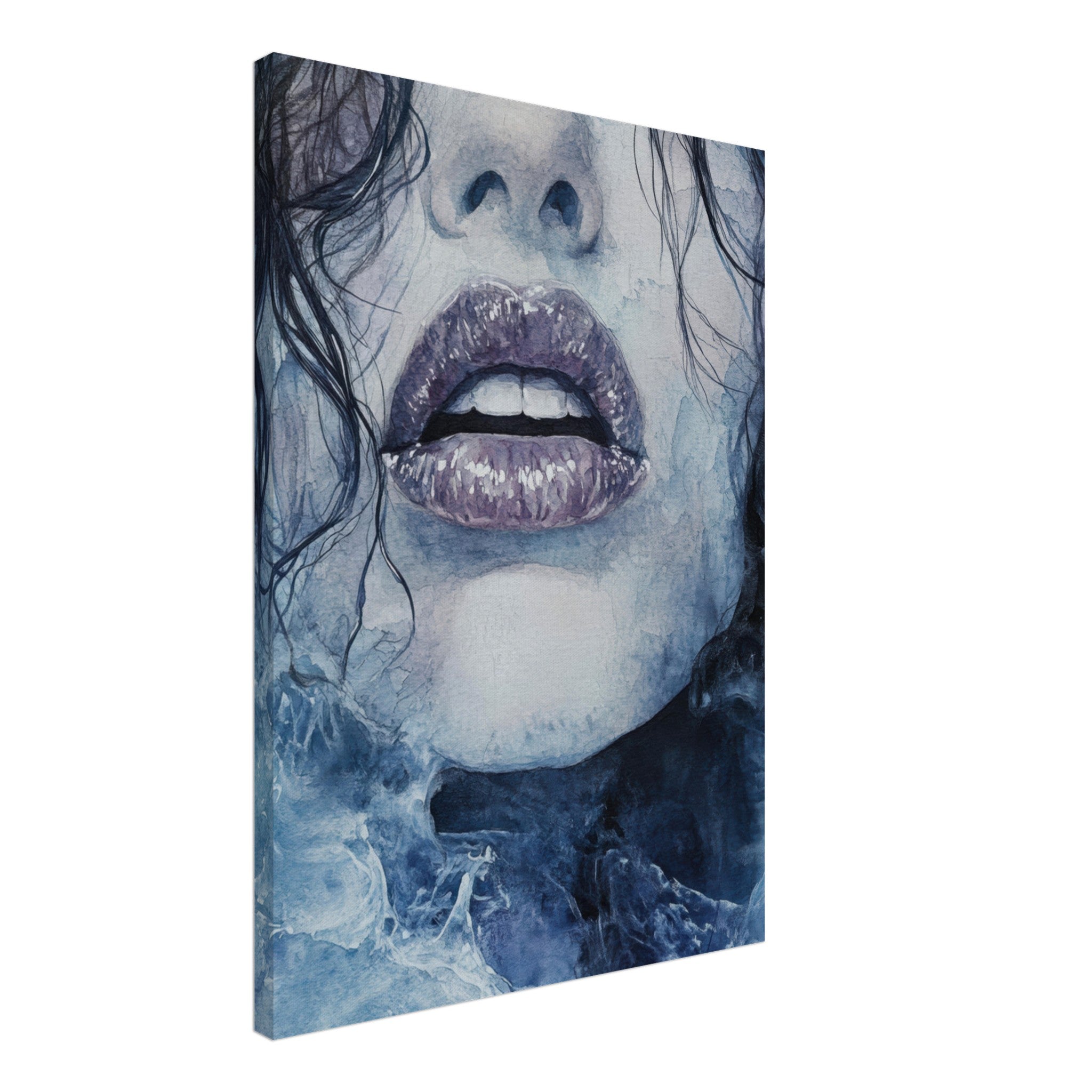 Canvas Portrait - The Sirens Lament Gothic Watercolor Extreme Los 4 - Shop Ai Art WebShop - Digital Art online Store