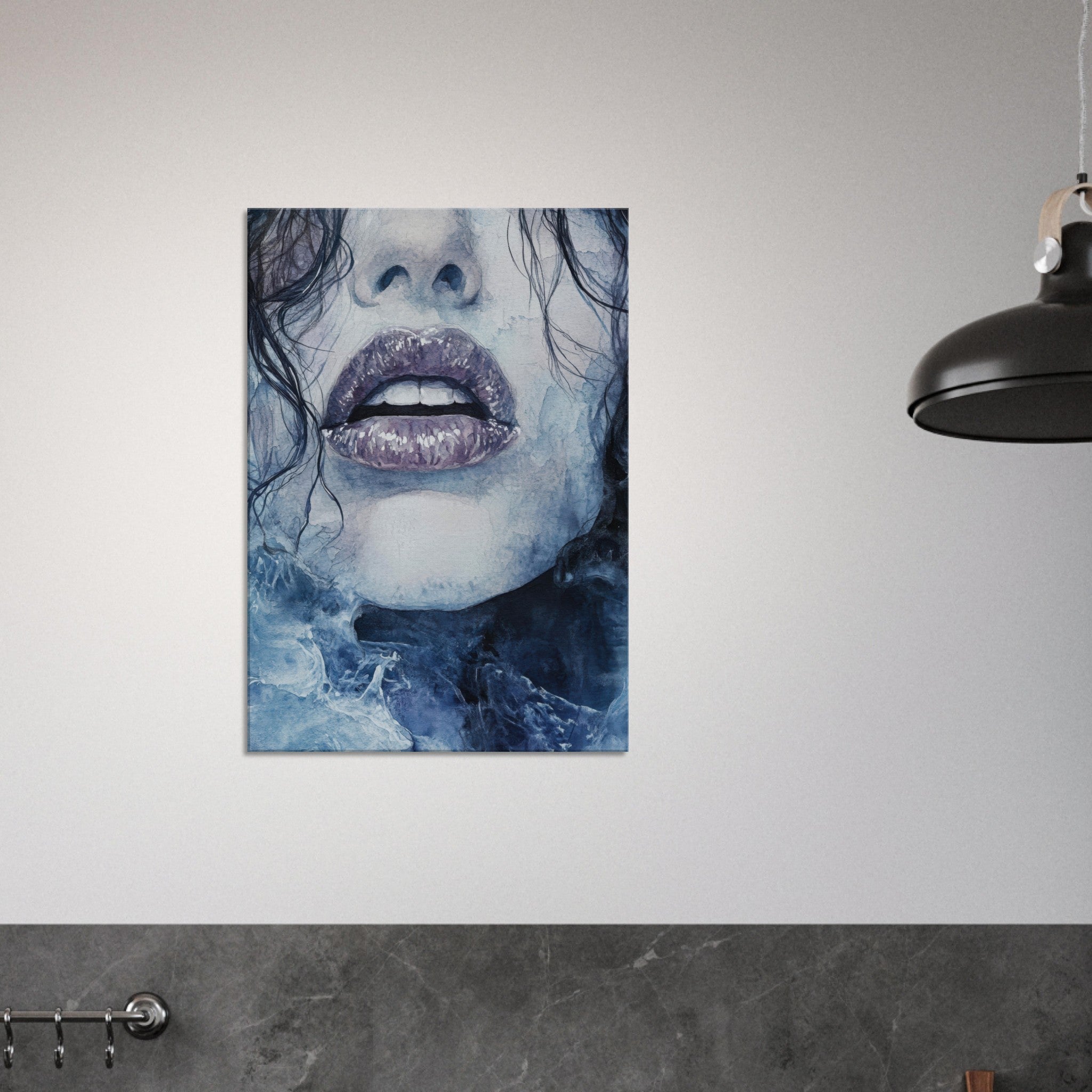Canvas Portrait - The Sirens Lament Gothic Watercolor Extreme Los 4 - Shop Ai Art WebShop - Digital Art online Store