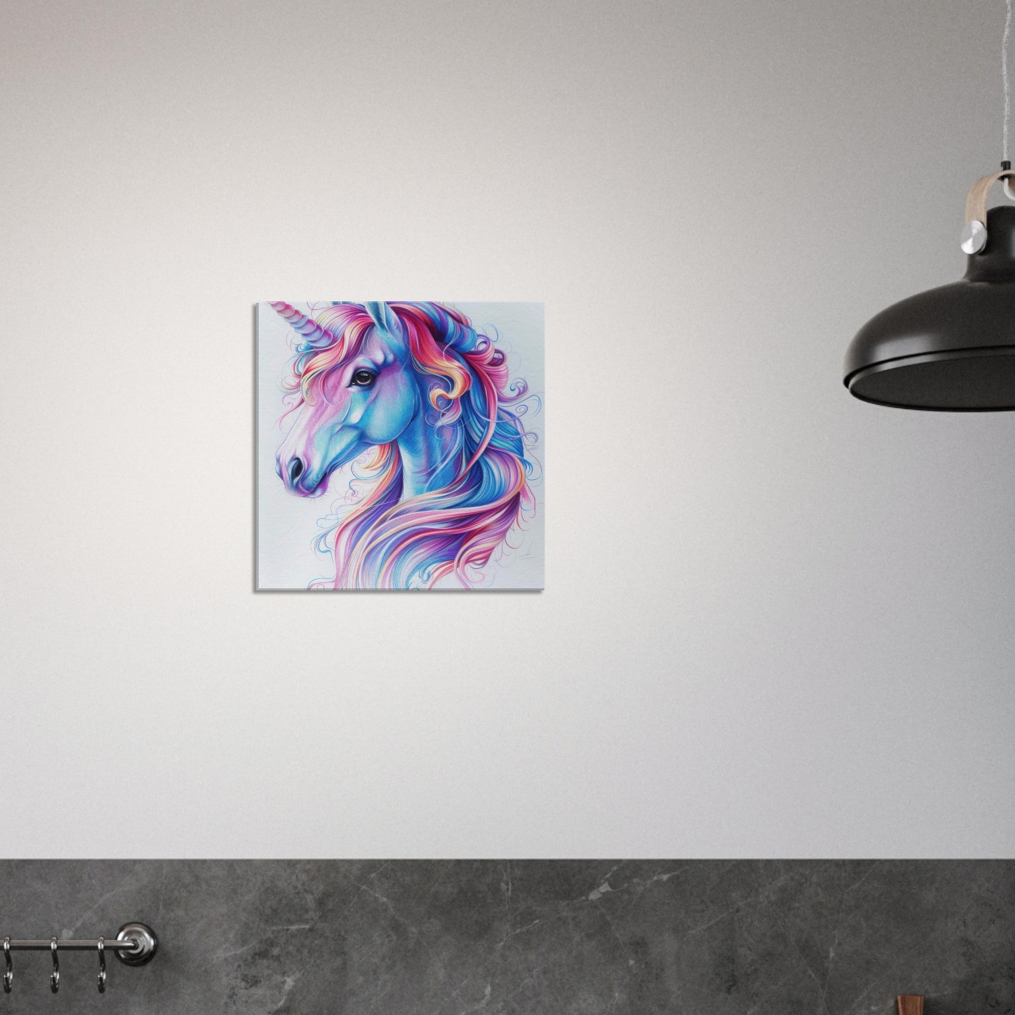 Canvas Square - Children Kids Room Art Unicorn Fantasy 2 - Shop Ai Art WebShop - Digital Art online Store