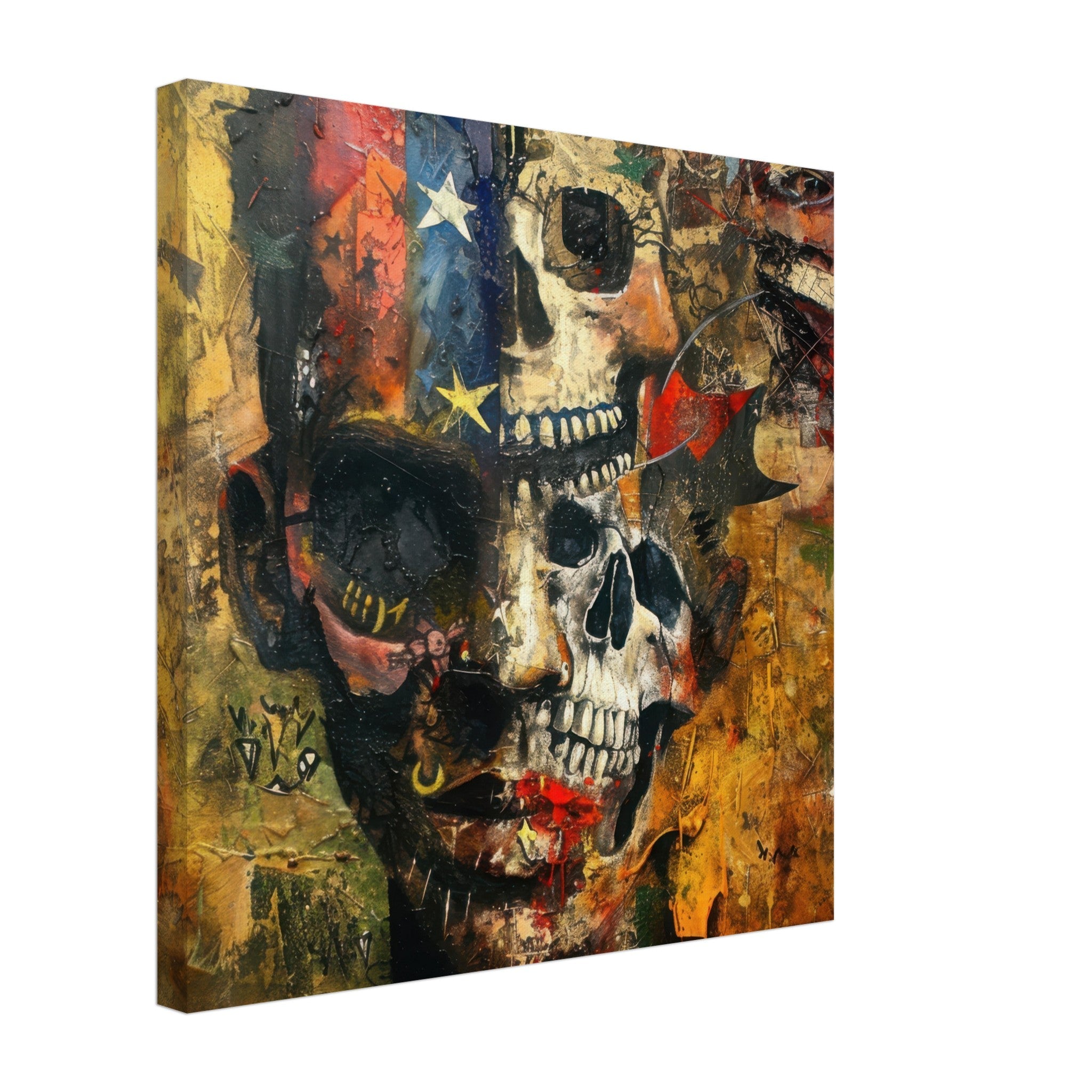 Canvas Square - Expressionism art style American ancestors 2 - Shop Ai Art WebShop - Digital Art online Store