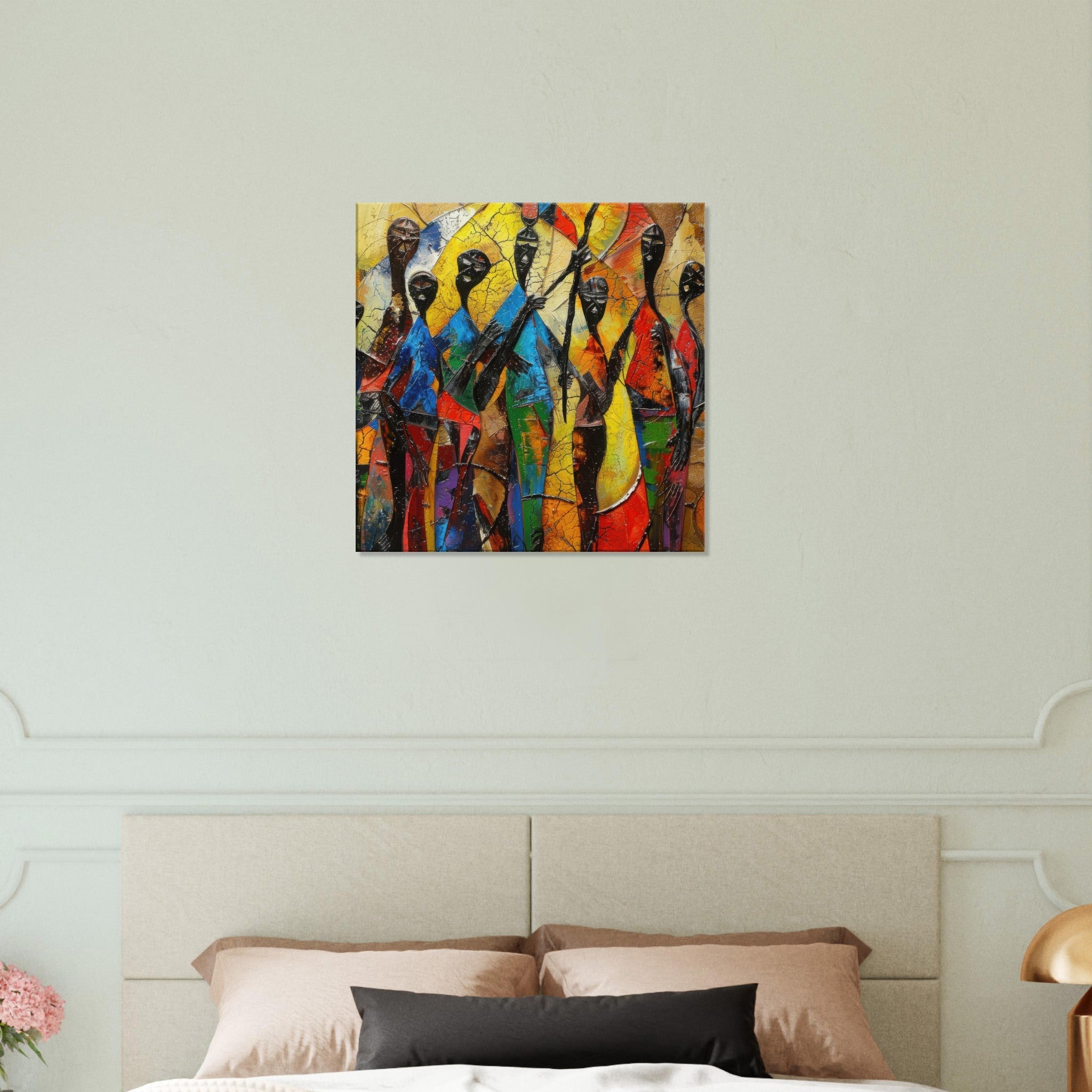 Canvas Square - Expressionism art style Ugandas ancestors - Shop Ai Art WebShop - Digital Art online Store