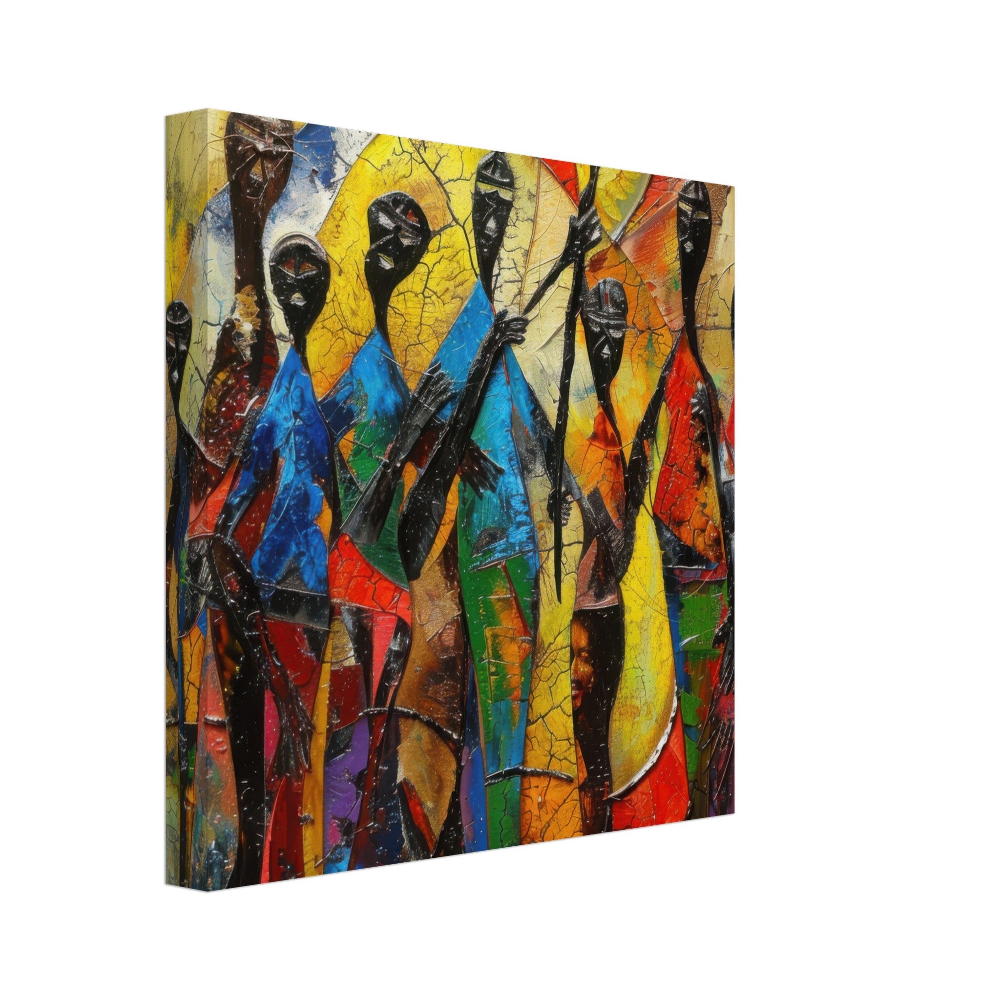 Canvas Square - Expressionism art style Ugandas ancestors - Shop Ai Art WebShop - Digital Art online Store