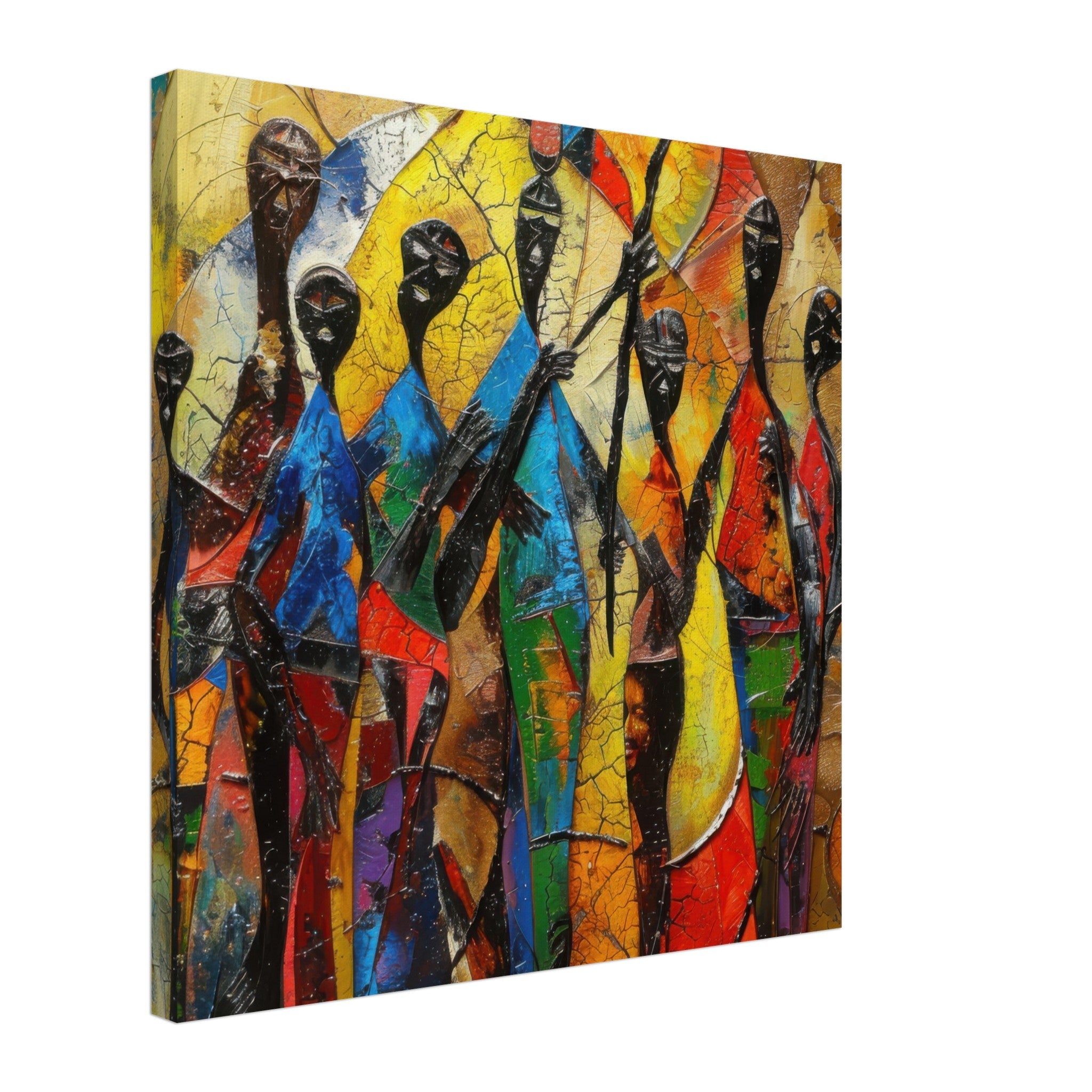 Canvas Square - Expressionism art style Ugandas ancestors - Shop Ai Art WebShop - Digital Art online Store