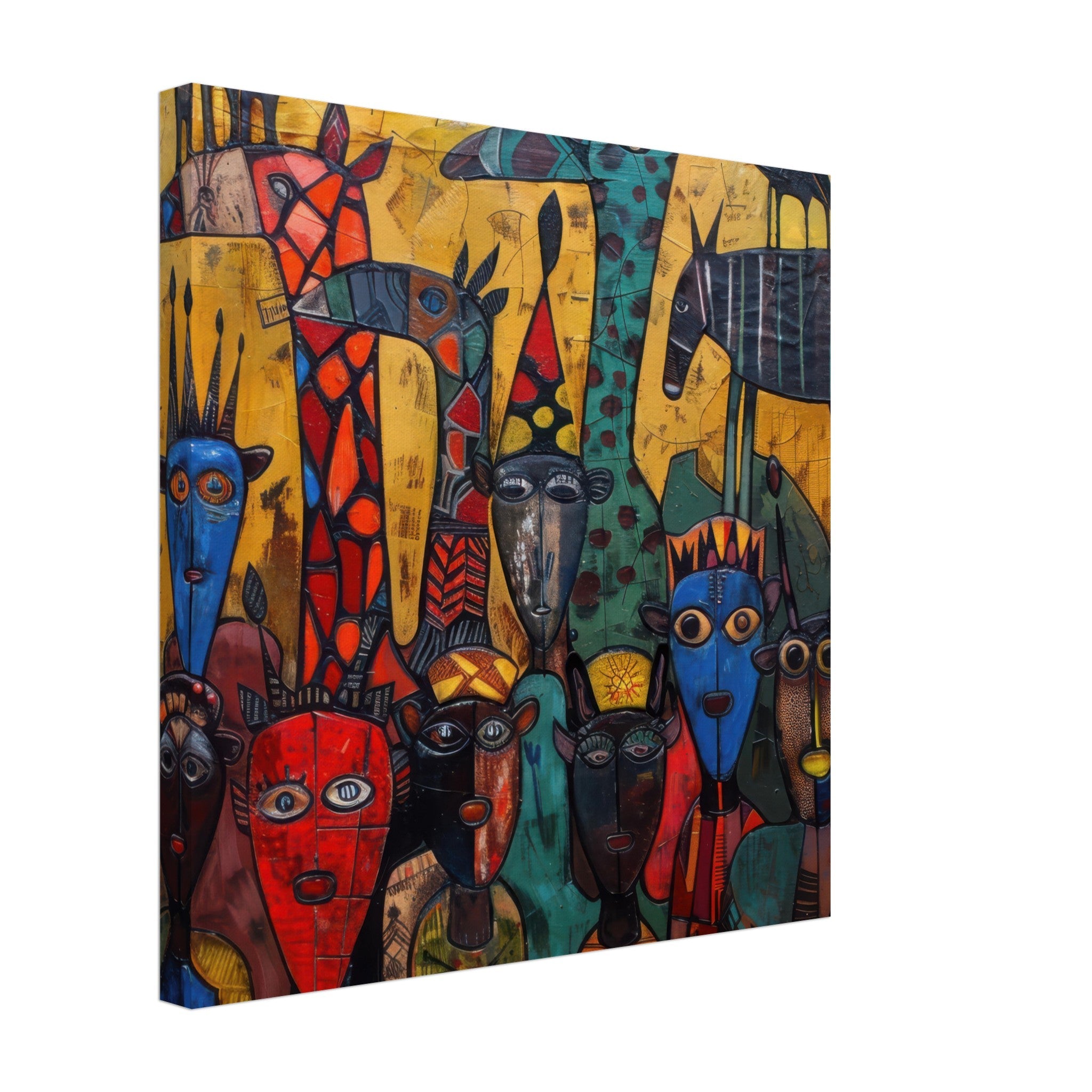 Canvas Square - Expressionism art style Ugandas ancestors 4 - Shop Ai Art WebShop - Digital Art online Store